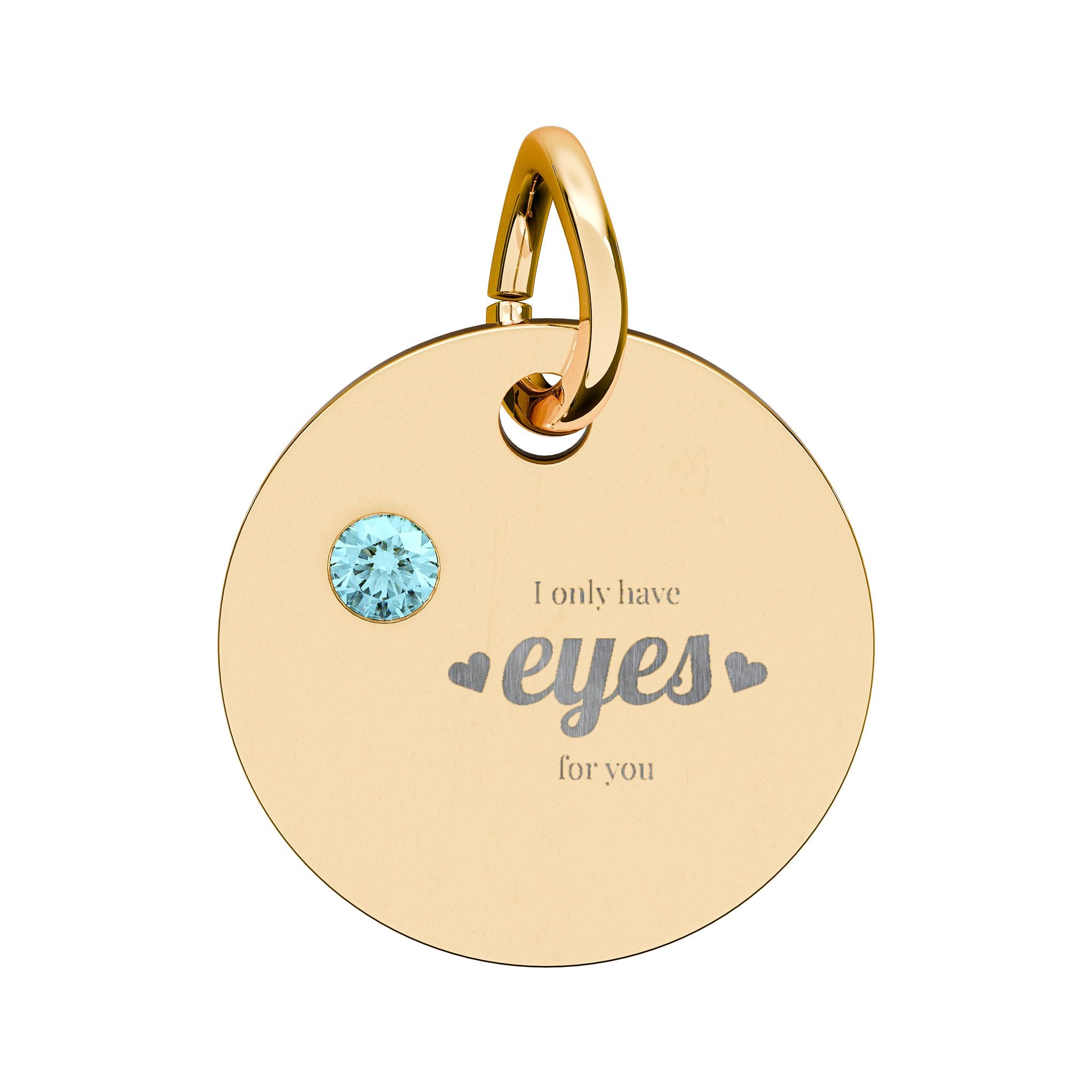 Engravable Birthstone Circle Charm — Personalized Initial/Name Pendant