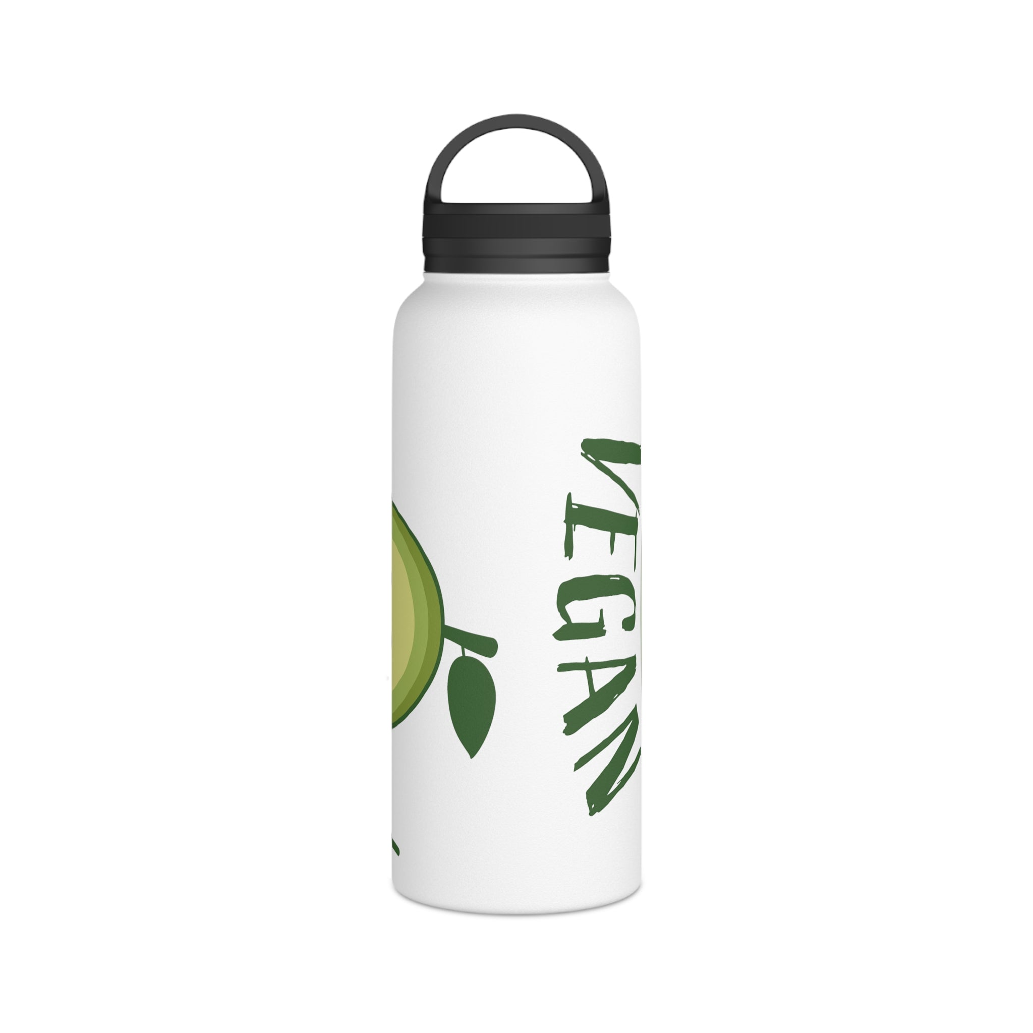 Avocado Vegan Stainless Steel Water Bottle with Handle Lid