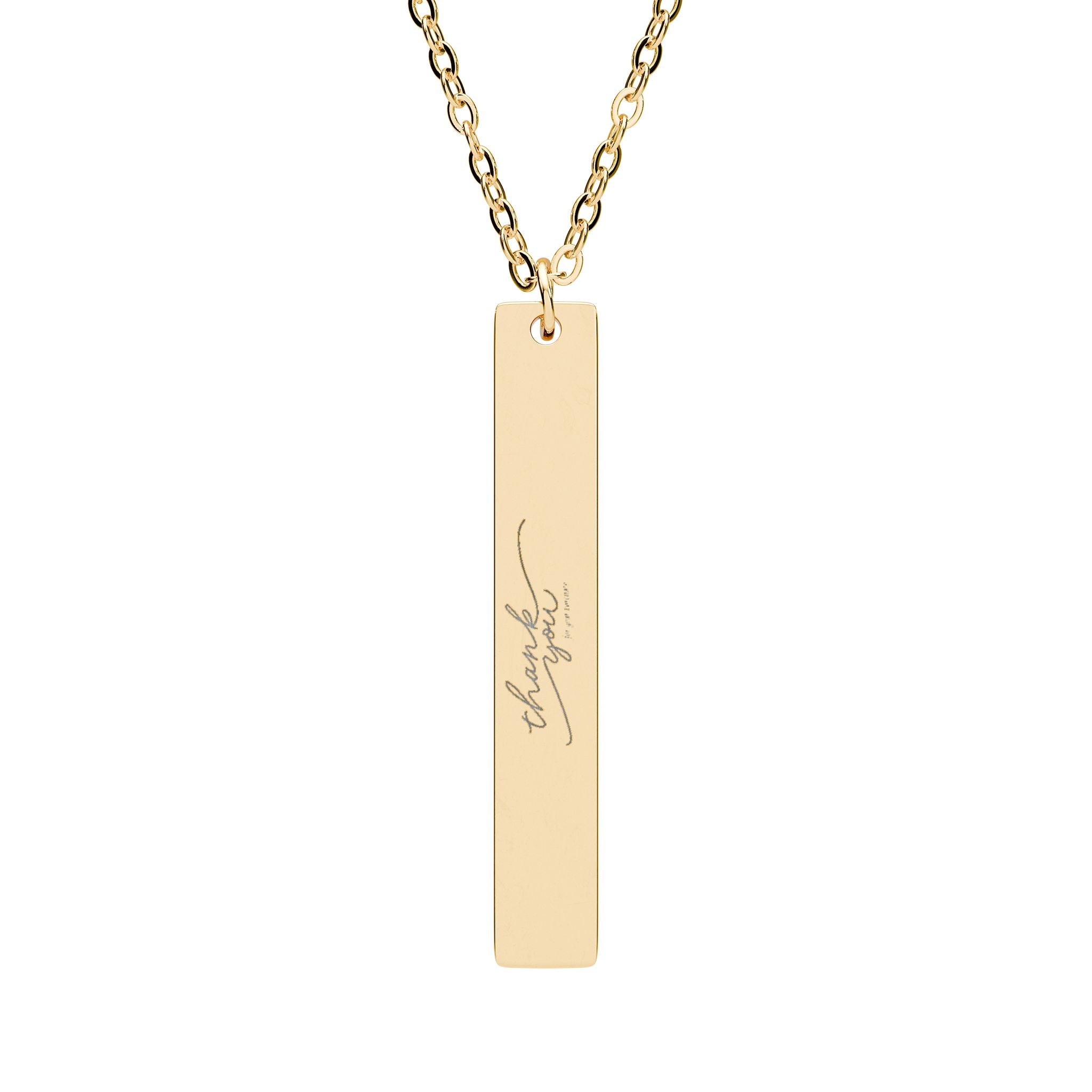Engravable Vertical Bar Necklace — Personalized Minimalist Pendant