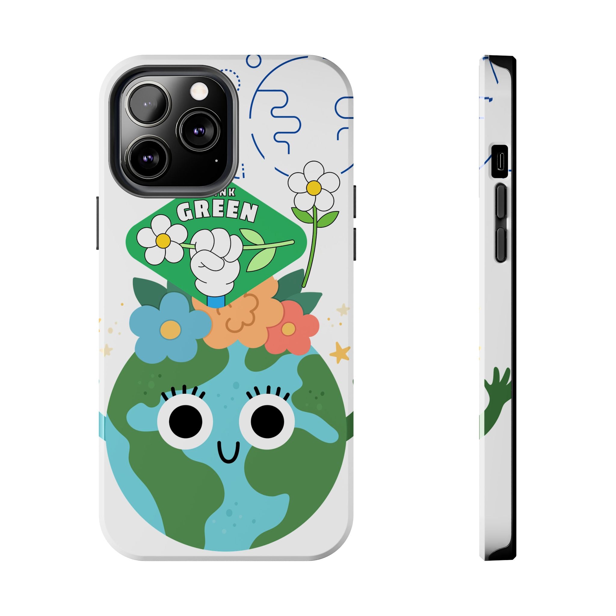 Eco Cute 'Think Green' Tough Phone Case — Earth Day Protective iPhone Cover