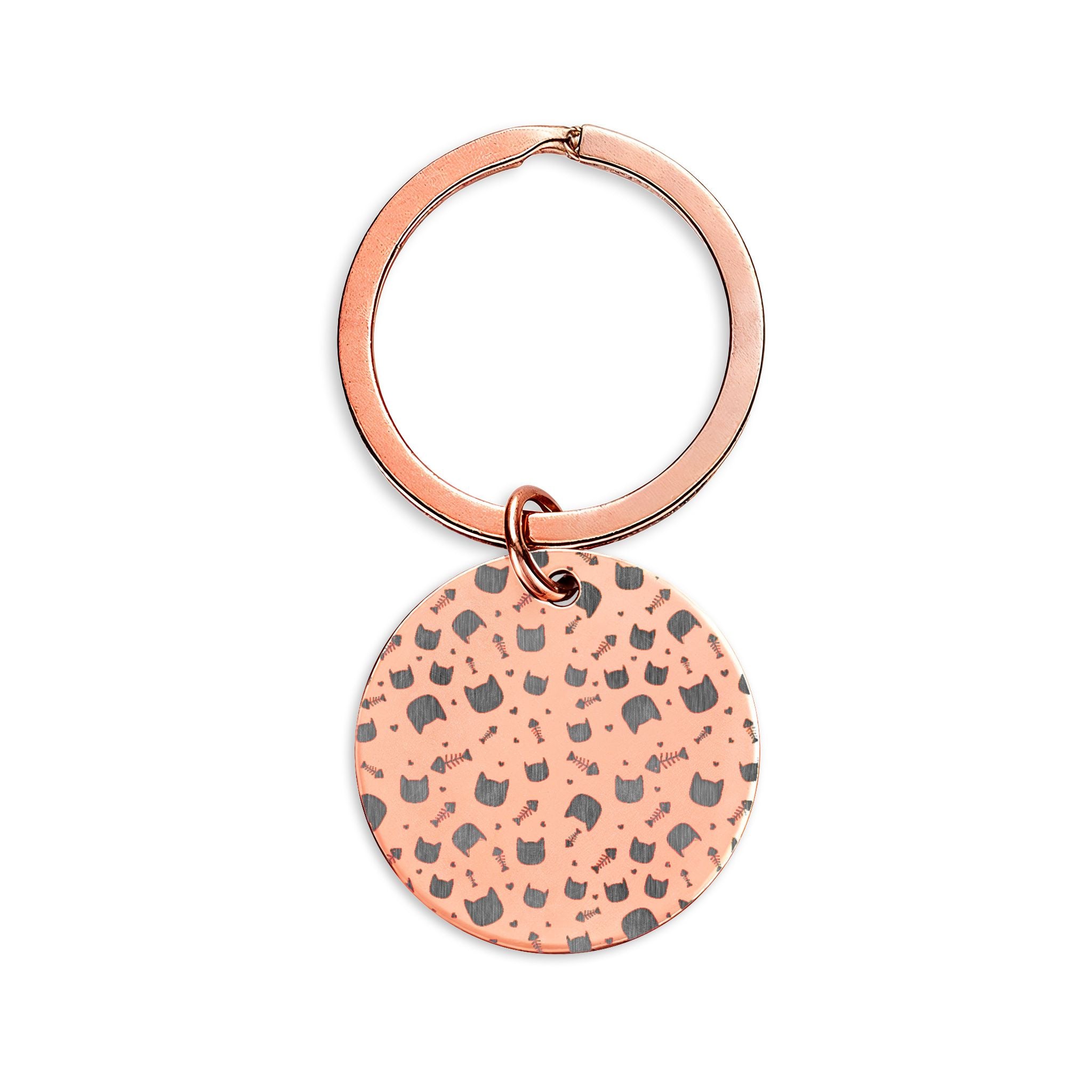 Engravable Stainless Steel Round Keychain — Custom Speckled Design