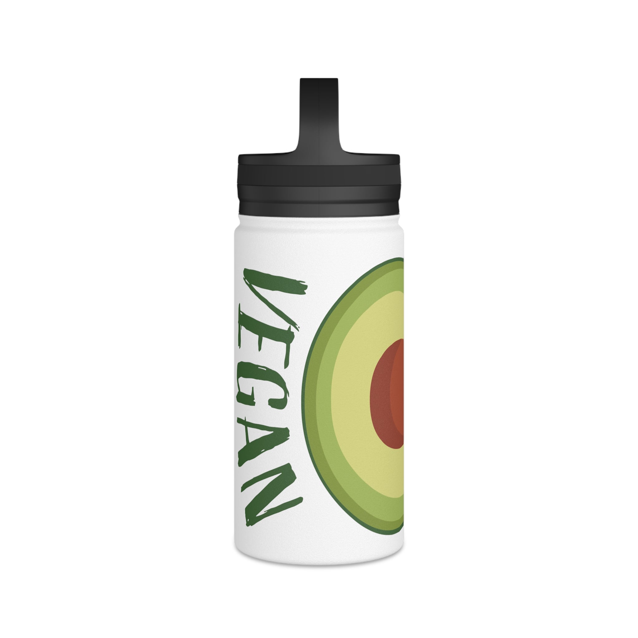 Avocado Vegan Stainless Steel Water Bottle with Handle Lid