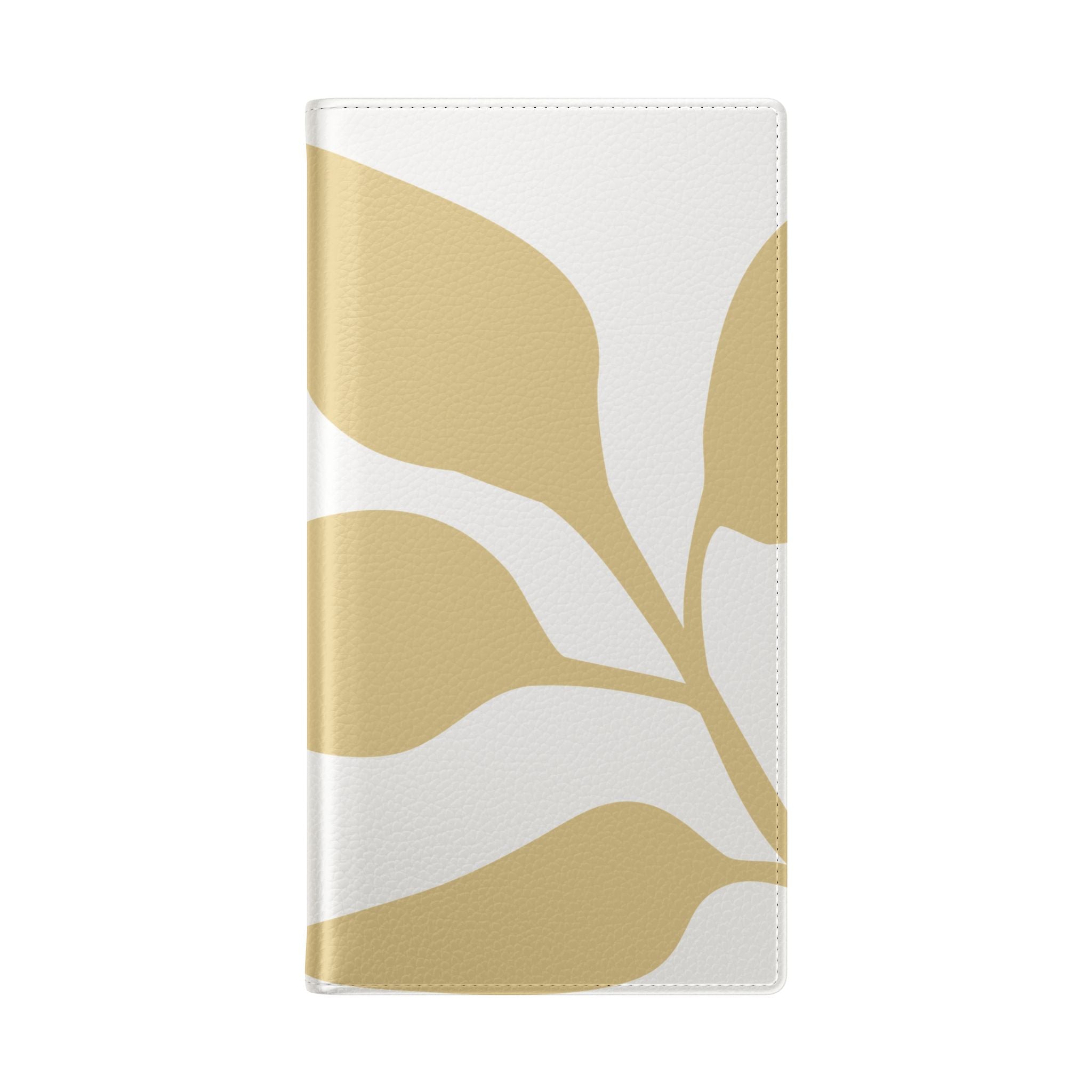 Botanical Leaf Flip Phone Case — Floral Wallet Flip Case with Card Slots