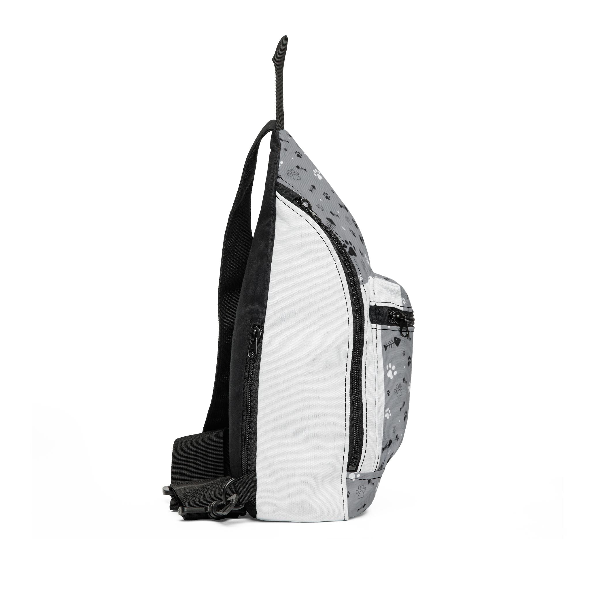 Gray Paw Print Sling Bag — Cute Pet Lover Crossbody Bag