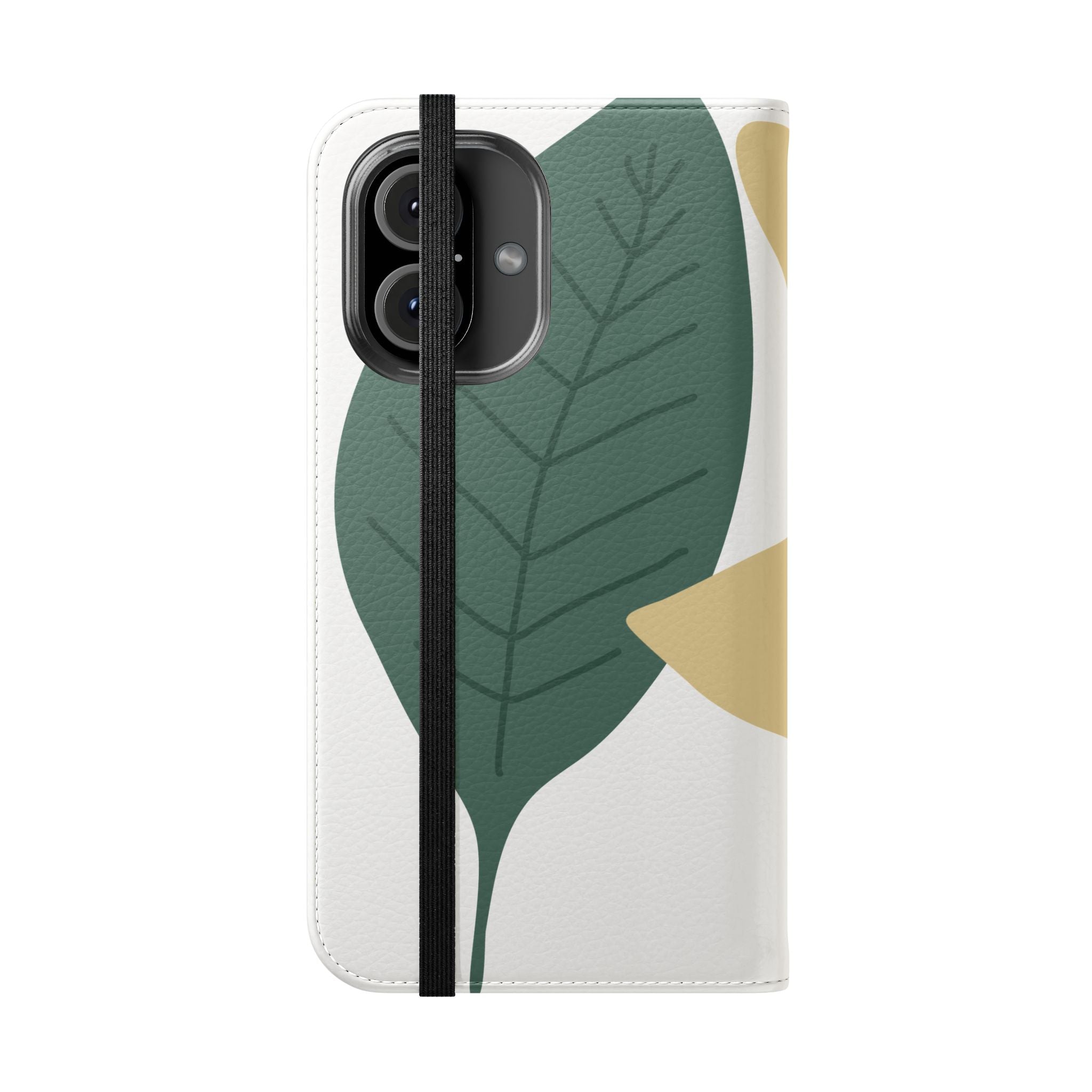 Botanical Leaf Flip Phone Case — Floral Wallet Flip Case with Card Slots