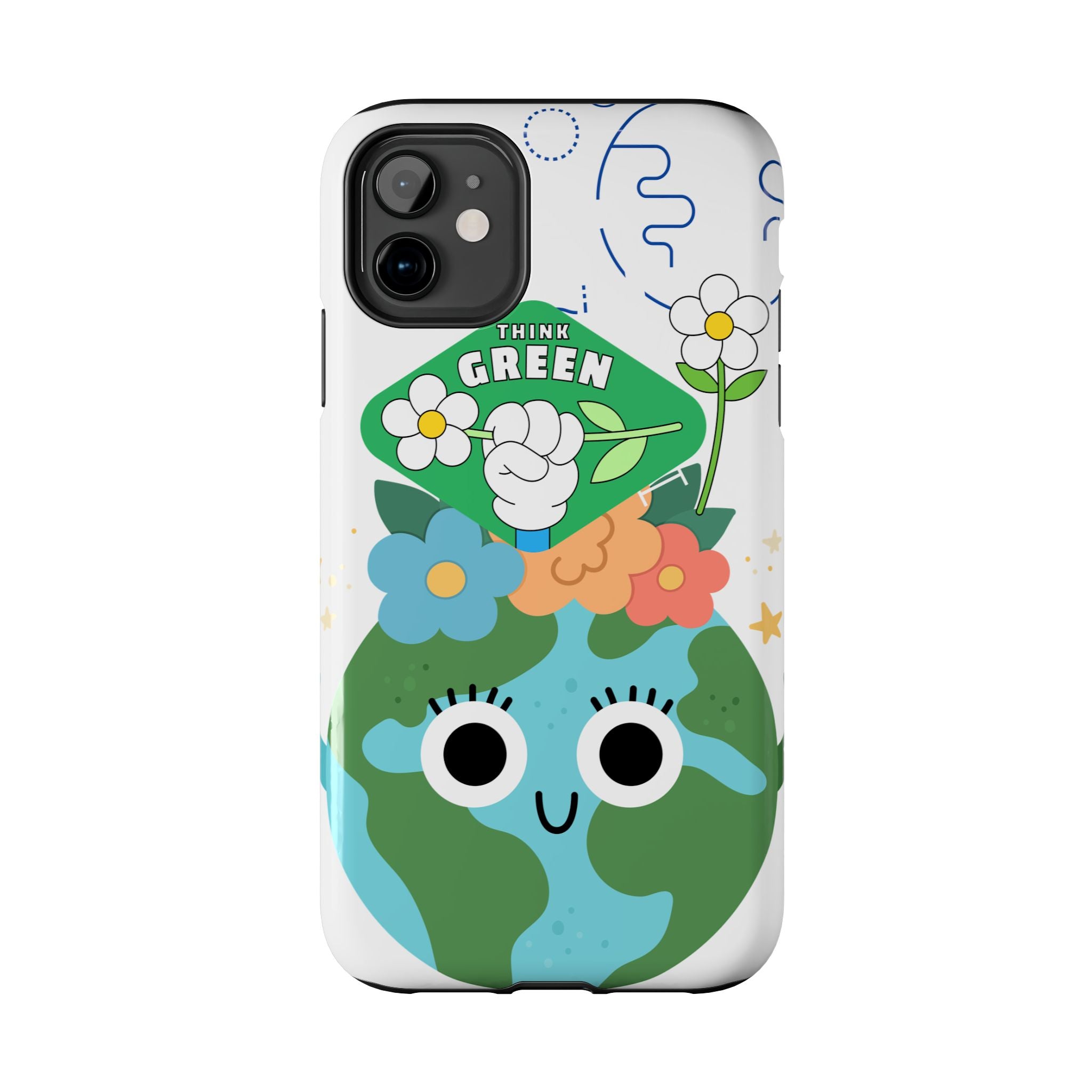 Eco Cute 'Think Green' Tough Phone Case — Earth Day Protective iPhone Cover