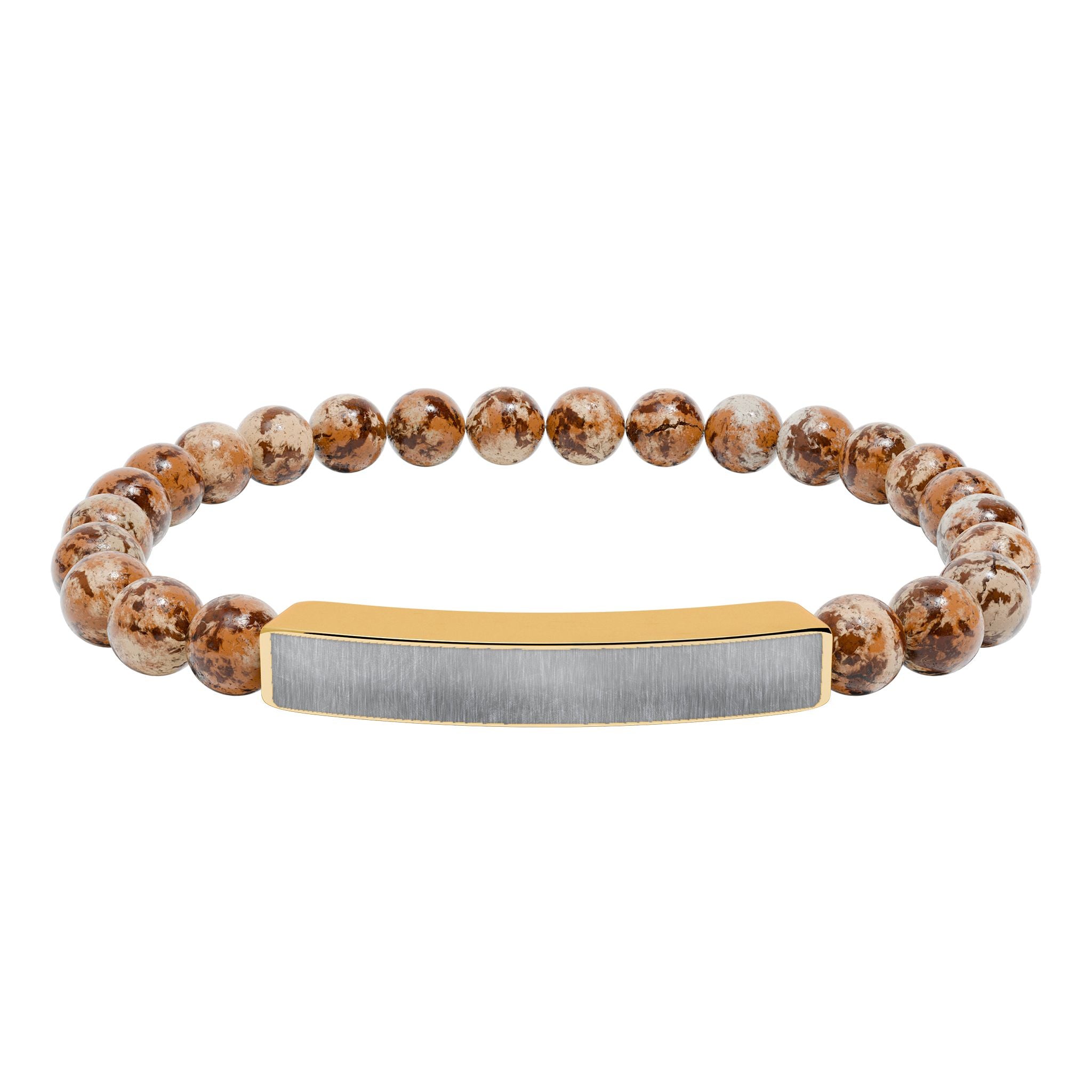 Engravable Natural Stone Stretch Bar Bracelet