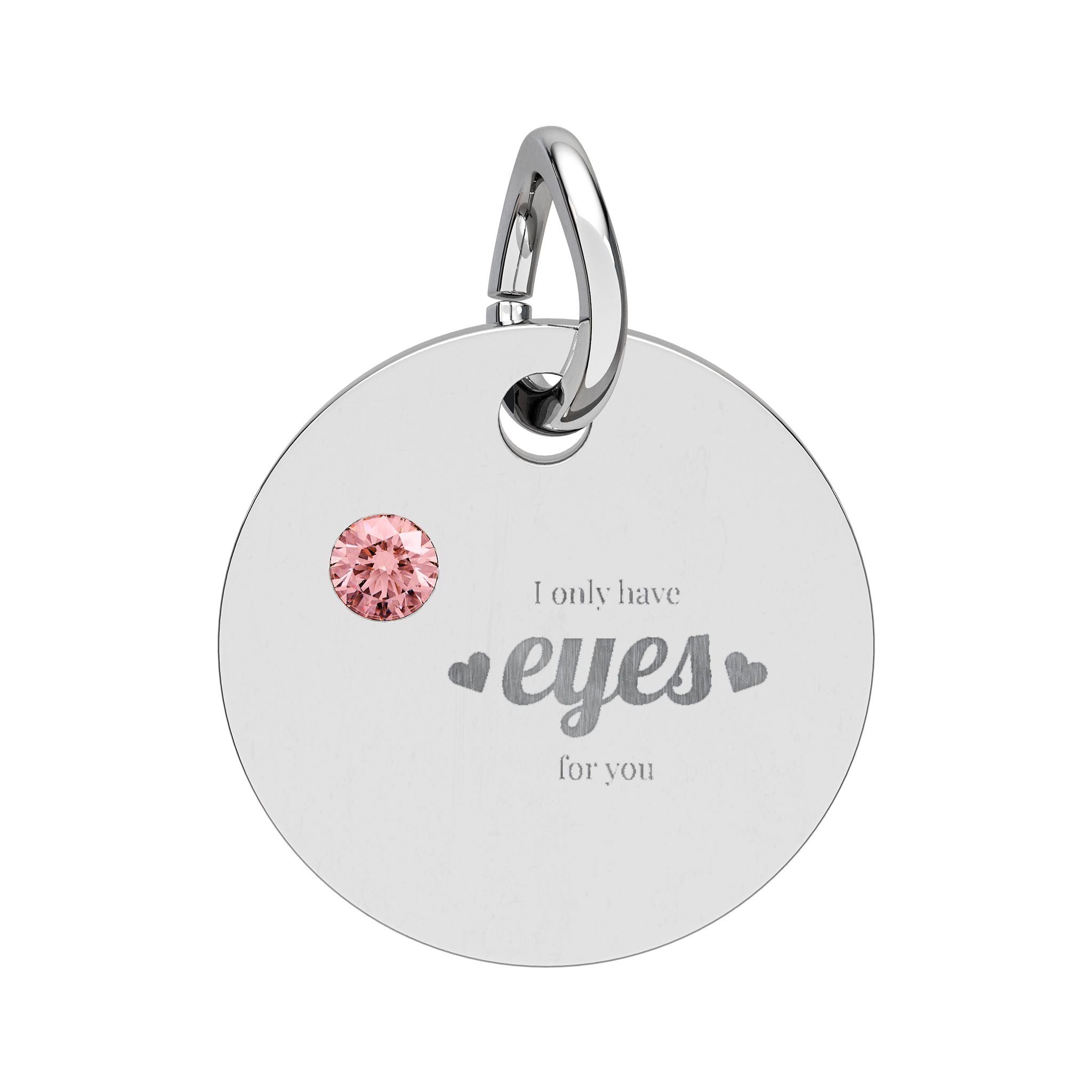 Engravable Birthstone Circle Charm — Personalized Initial/Name Pendant