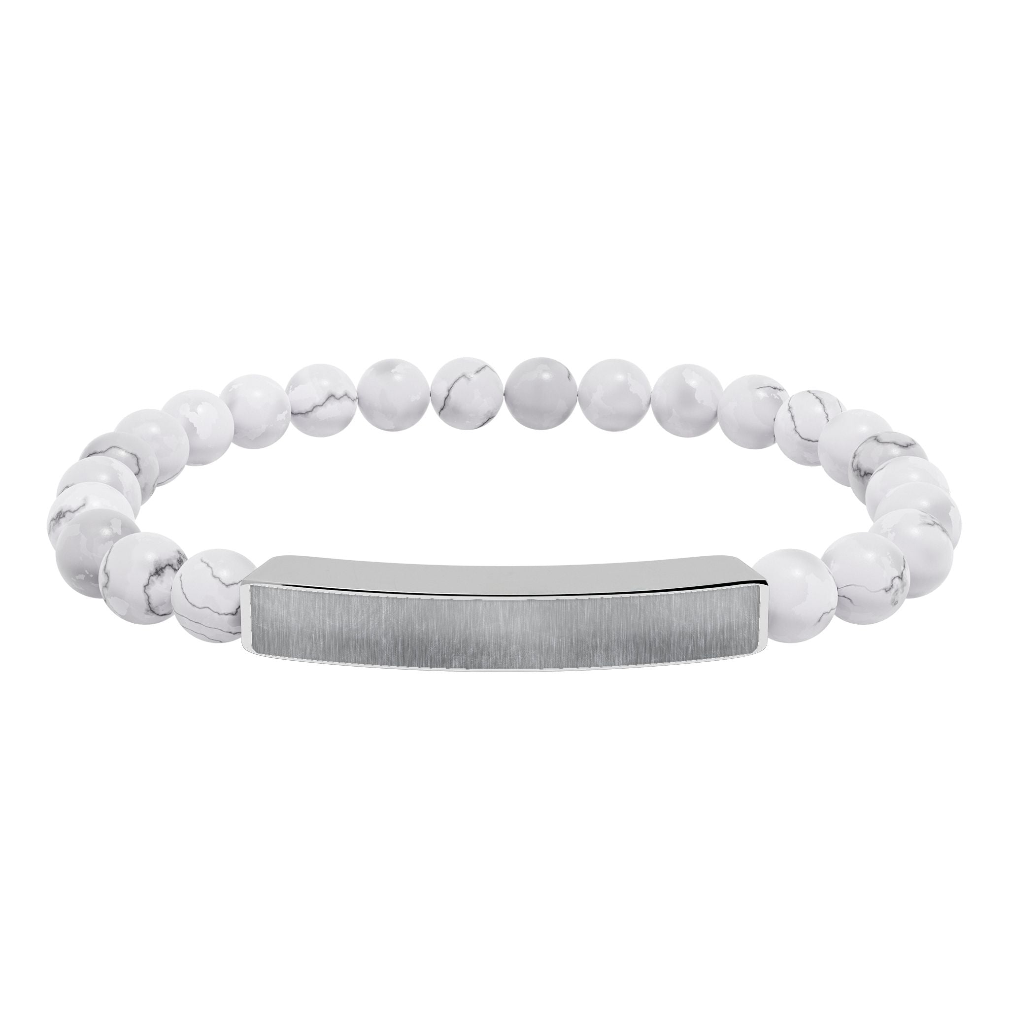 Engravable Natural Stone Stretch Bar Bracelet