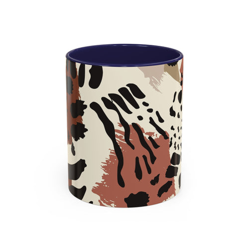 Abstract Animal Print Coffee Mug – Rustic Leopard Accent 11/15oz