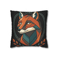 Geometric Fox Throw Pillowcase — Modern Rustic Accent Pillow Cover