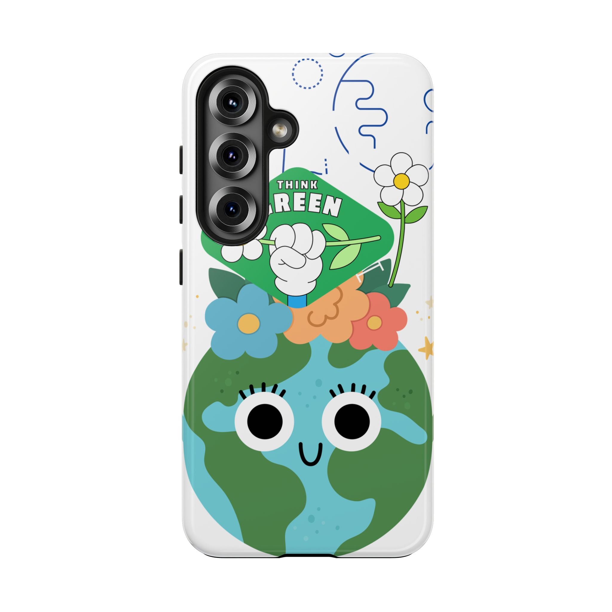 Eco Cute 'Think Green' Tough Phone Case — Earth Day Protective iPhone Cover