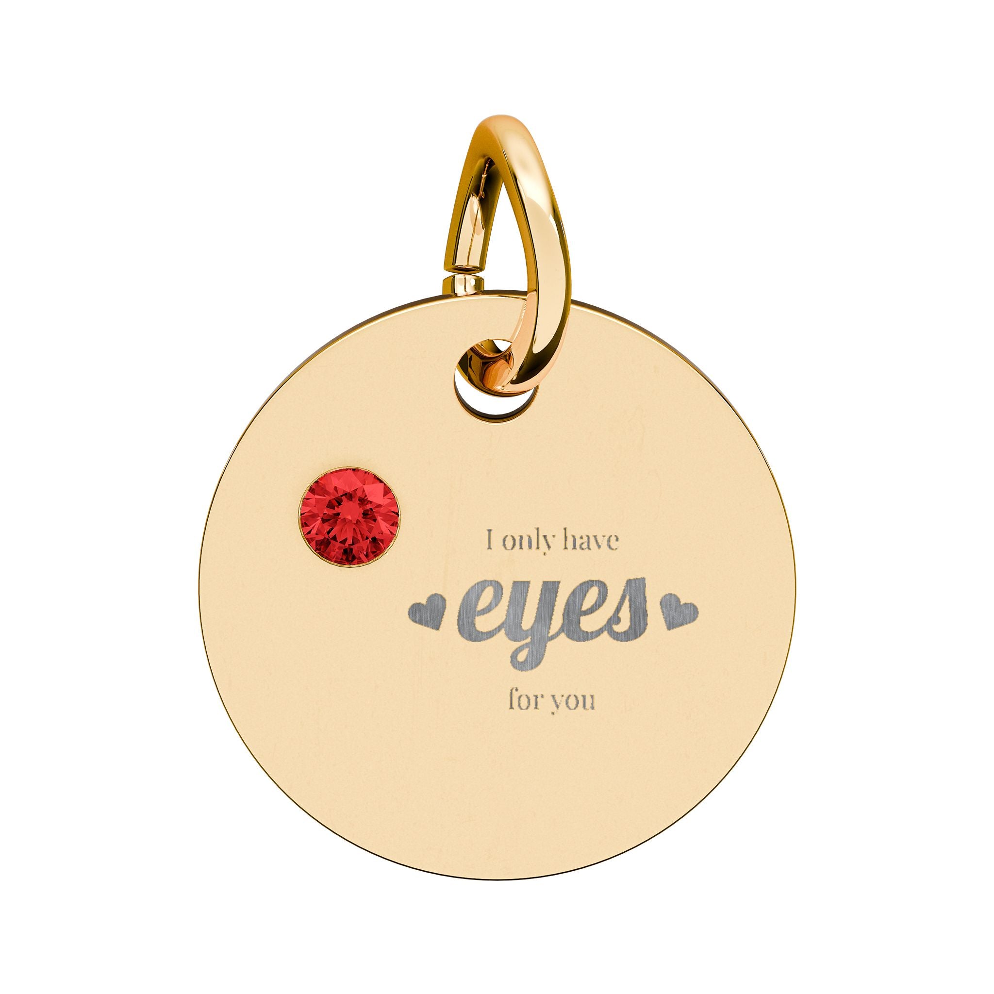 Engravable Birthstone Circle Charm — Personalized Initial/Name Pendant