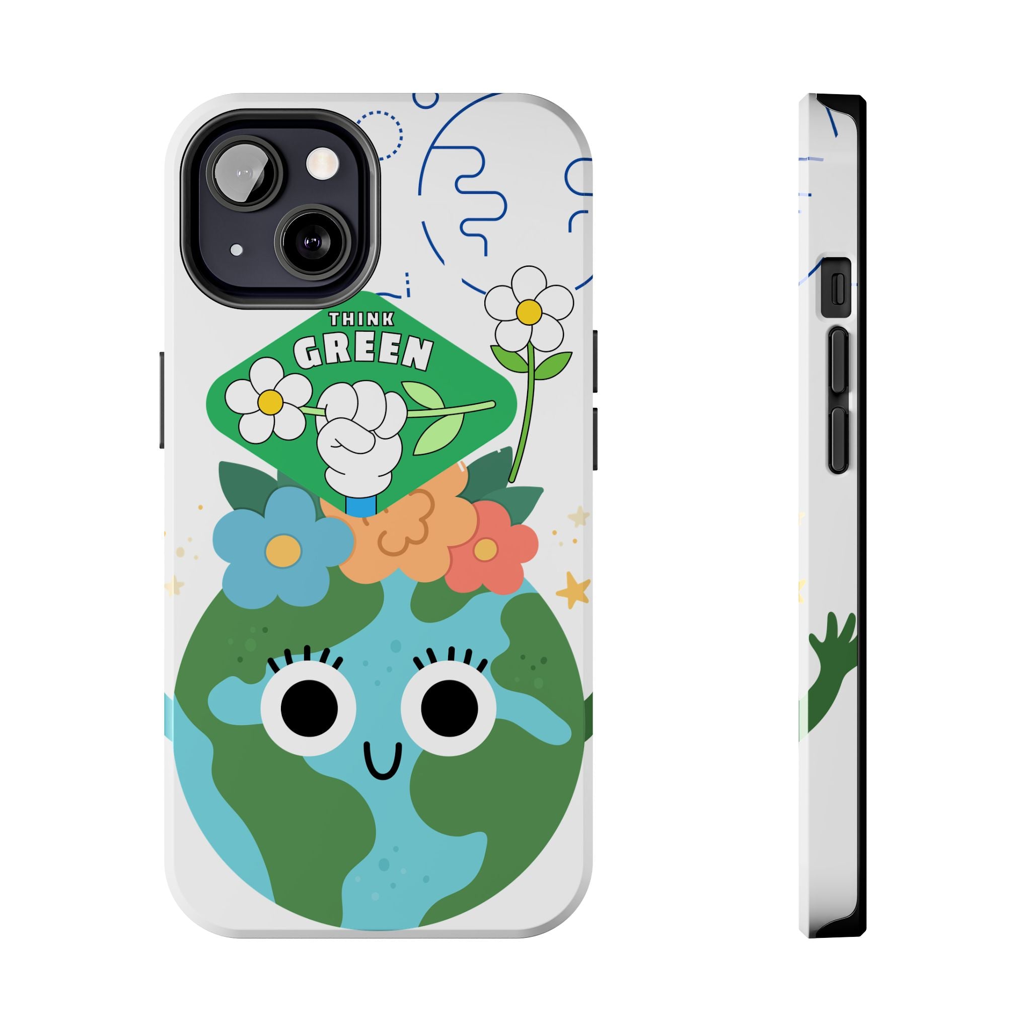Eco Cute 'Think Green' Tough Phone Case — Earth Day Protective iPhone Cover