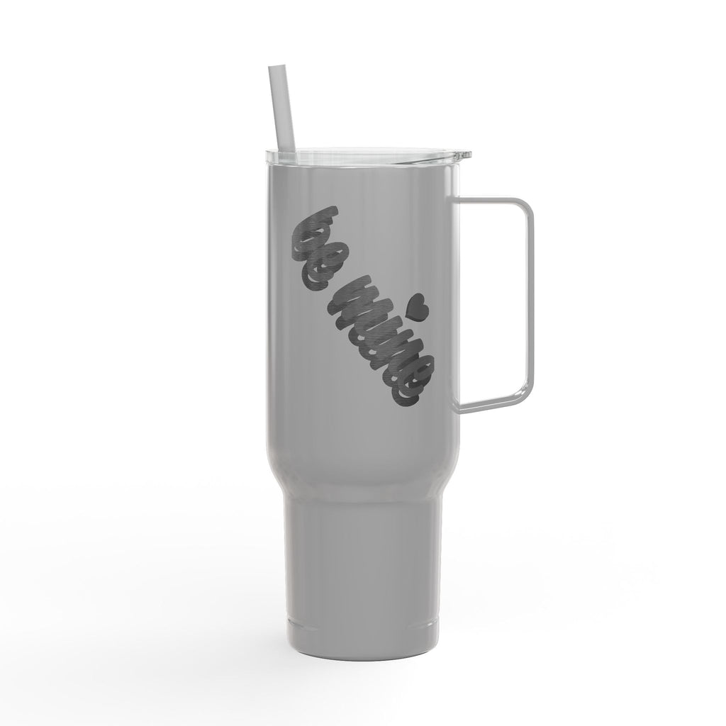 40oz Engraved Insulated Tumbler with Lid — 'Ice Vibes' Cool Script