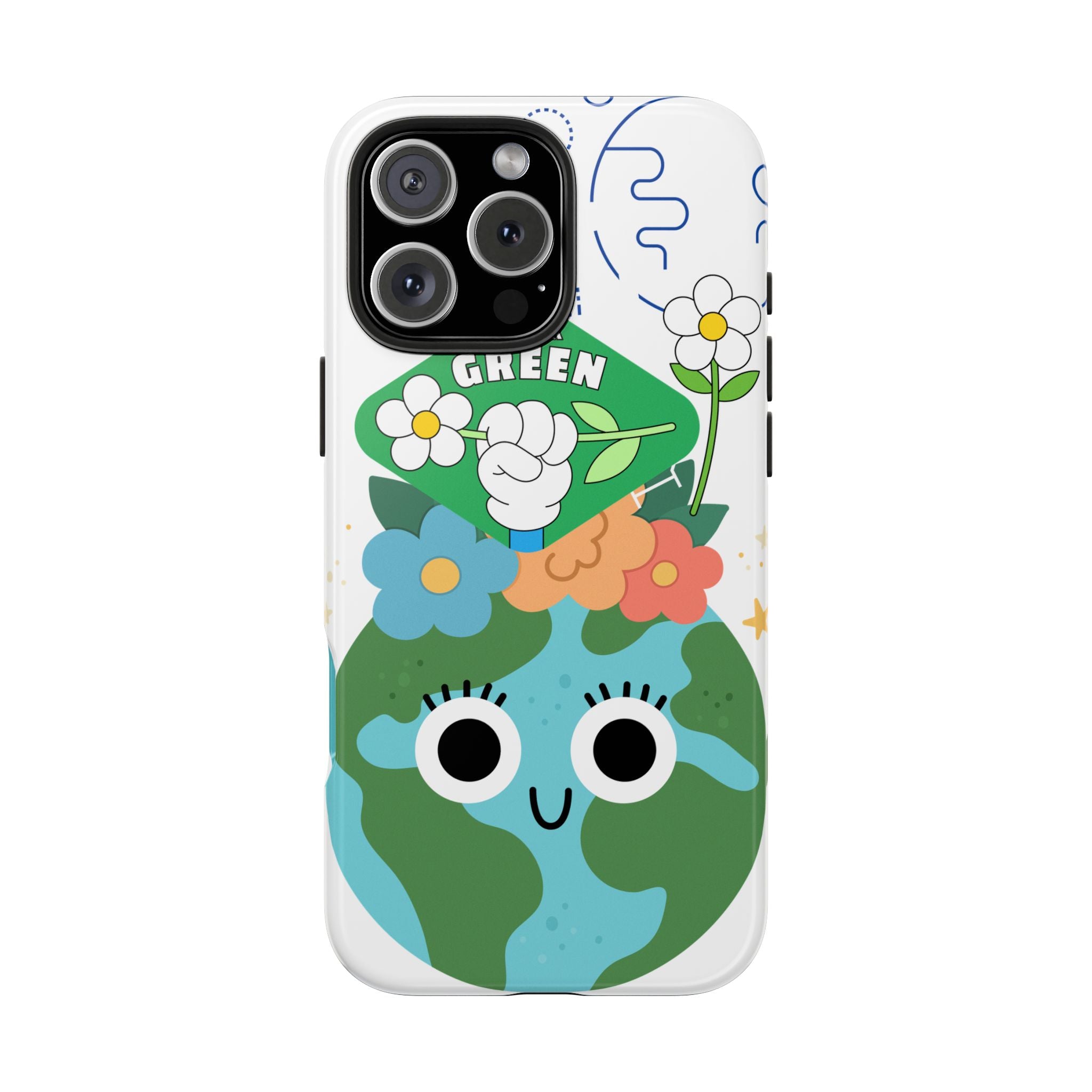 Eco Cute 'Think Green' Tough Phone Case — Earth Day Protective iPhone Cover