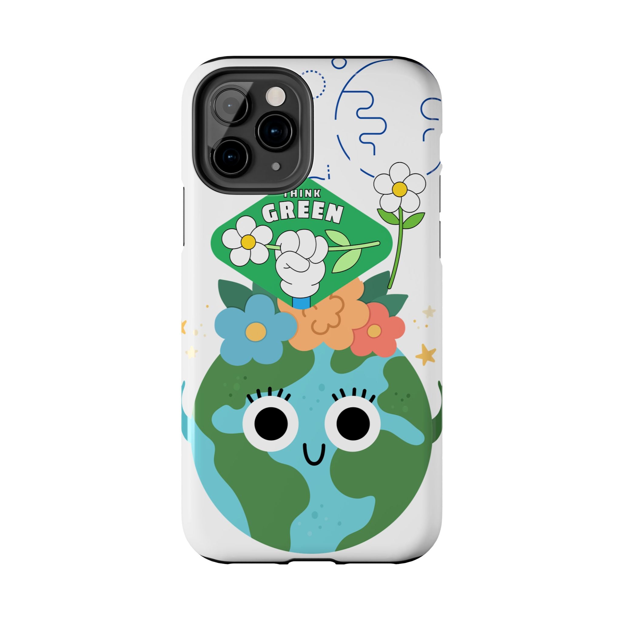 Eco Cute 'Think Green' Tough Phone Case — Earth Day Protective iPhone Cover