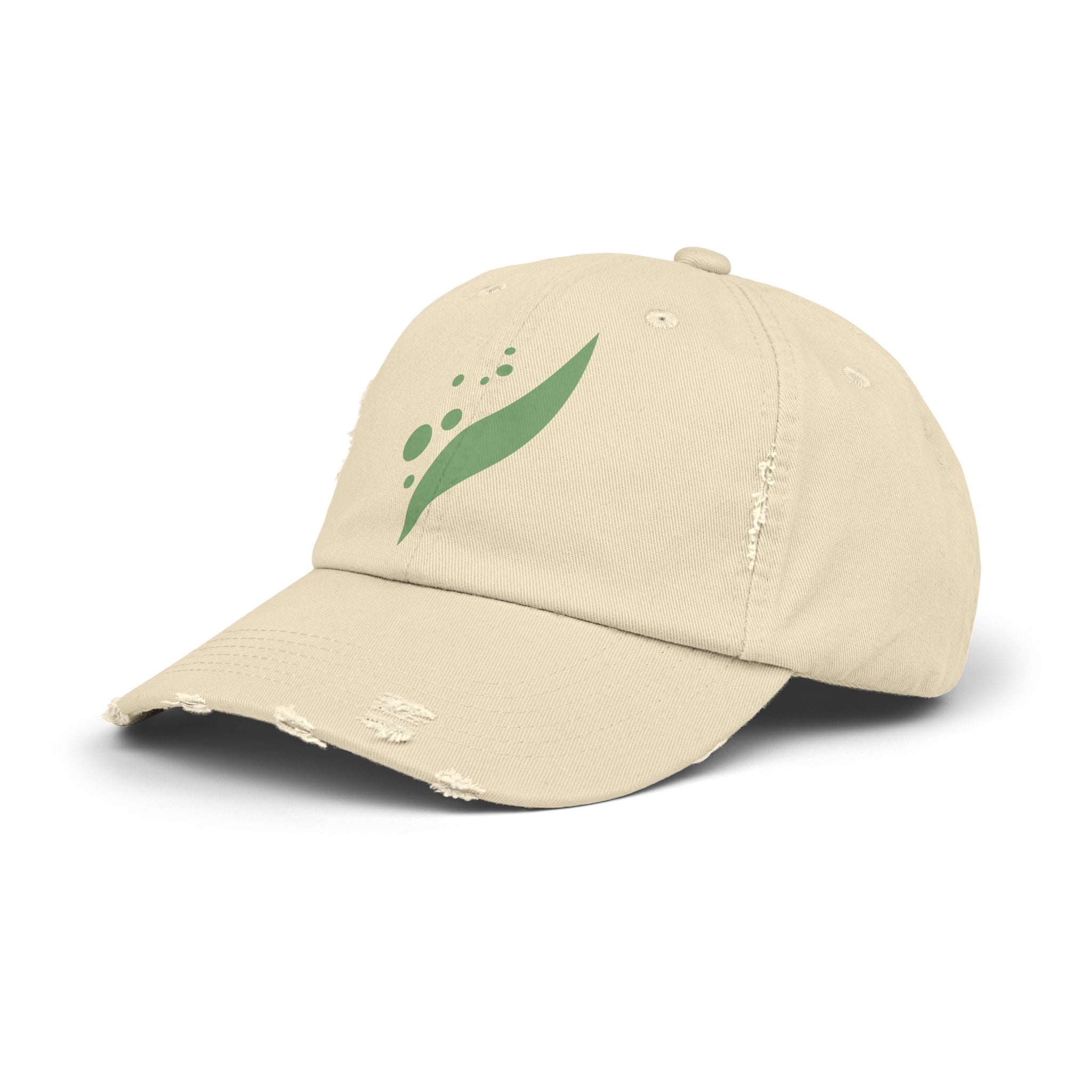 Distressed Leaf Logo Cap — Eco Minimalist Dad Hat