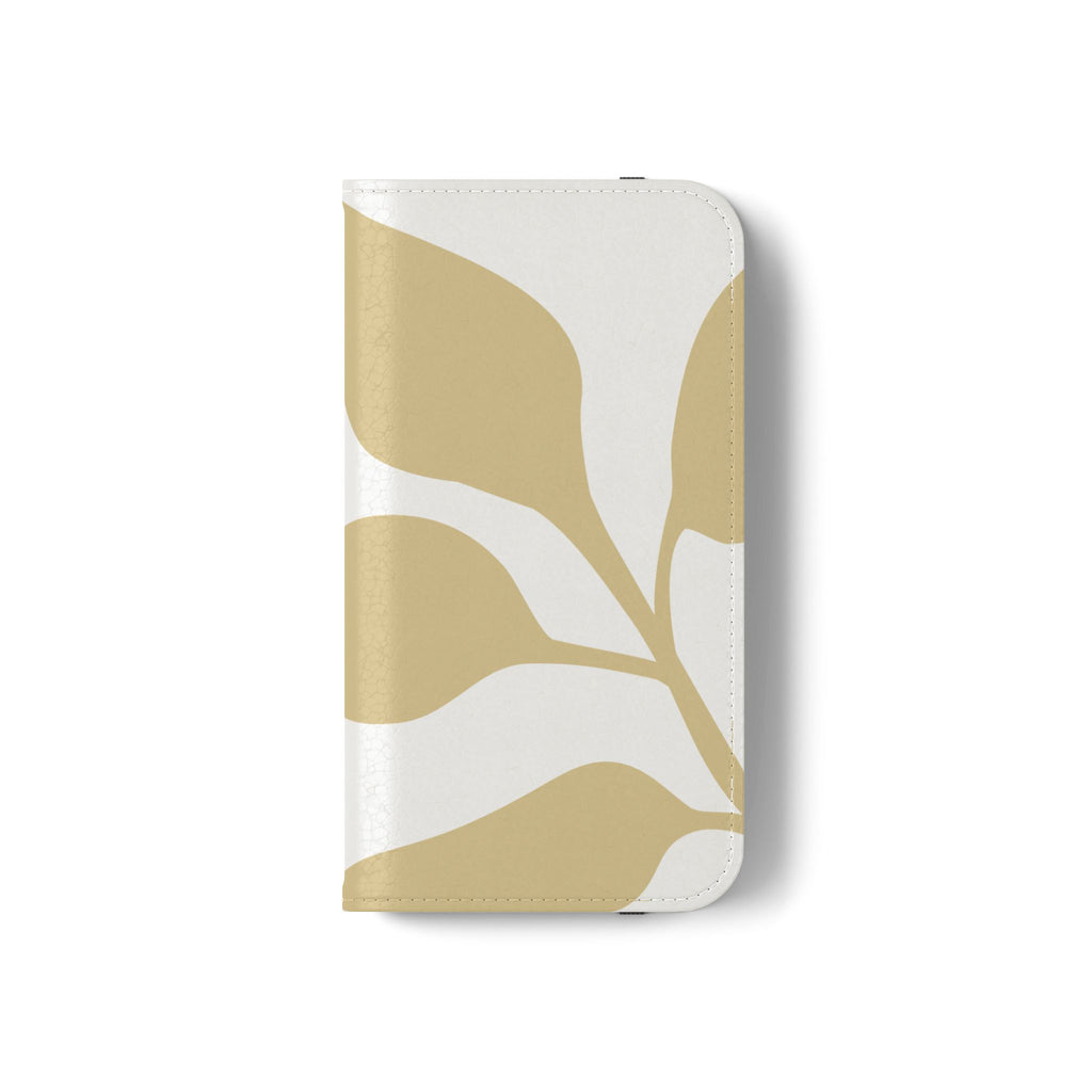 Botanical Leaf Flip Phone Case — Floral Wallet Flip Case with Card Slots
