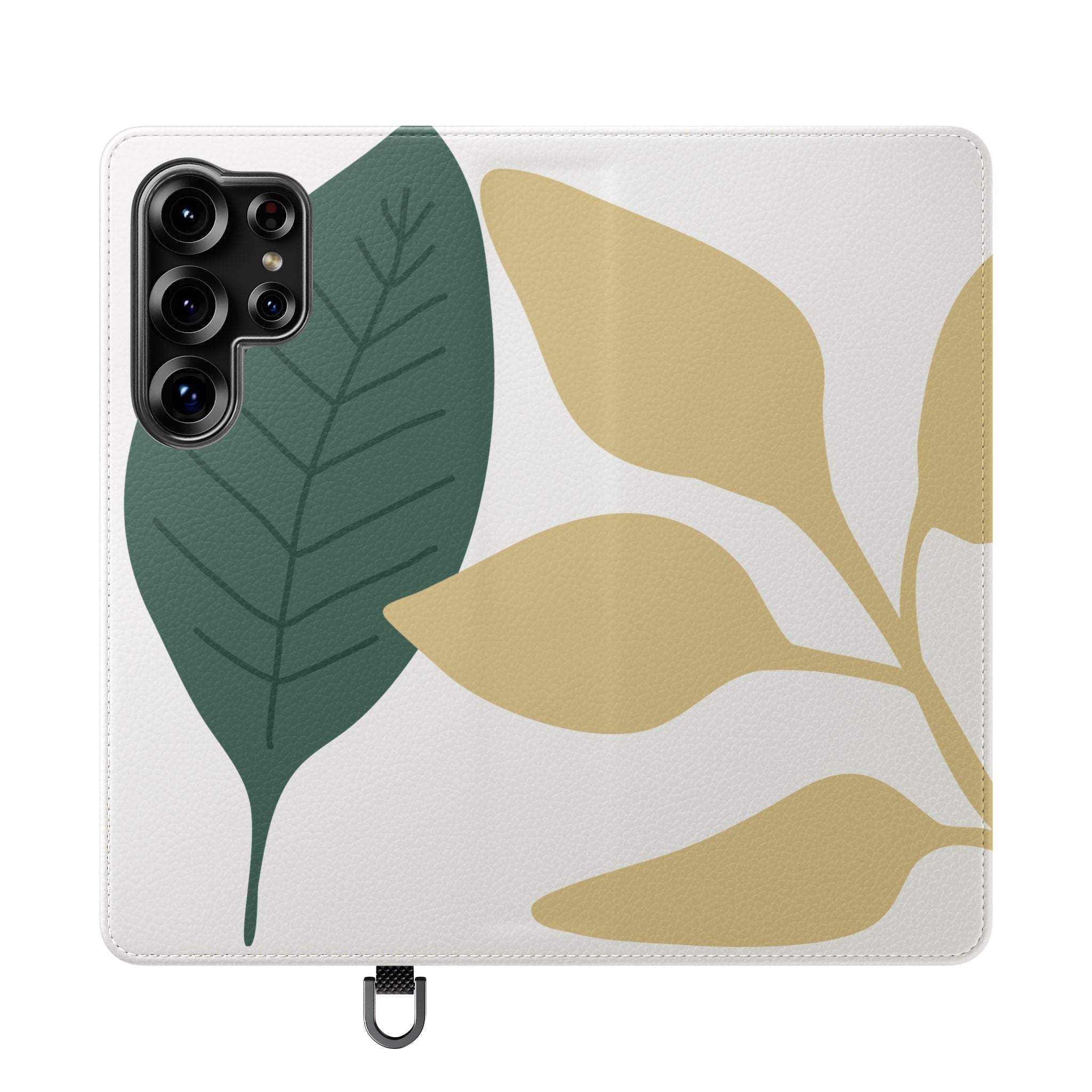 Botanical Leaf Flip Phone Case — Floral Wallet Flip Case with Card Slots