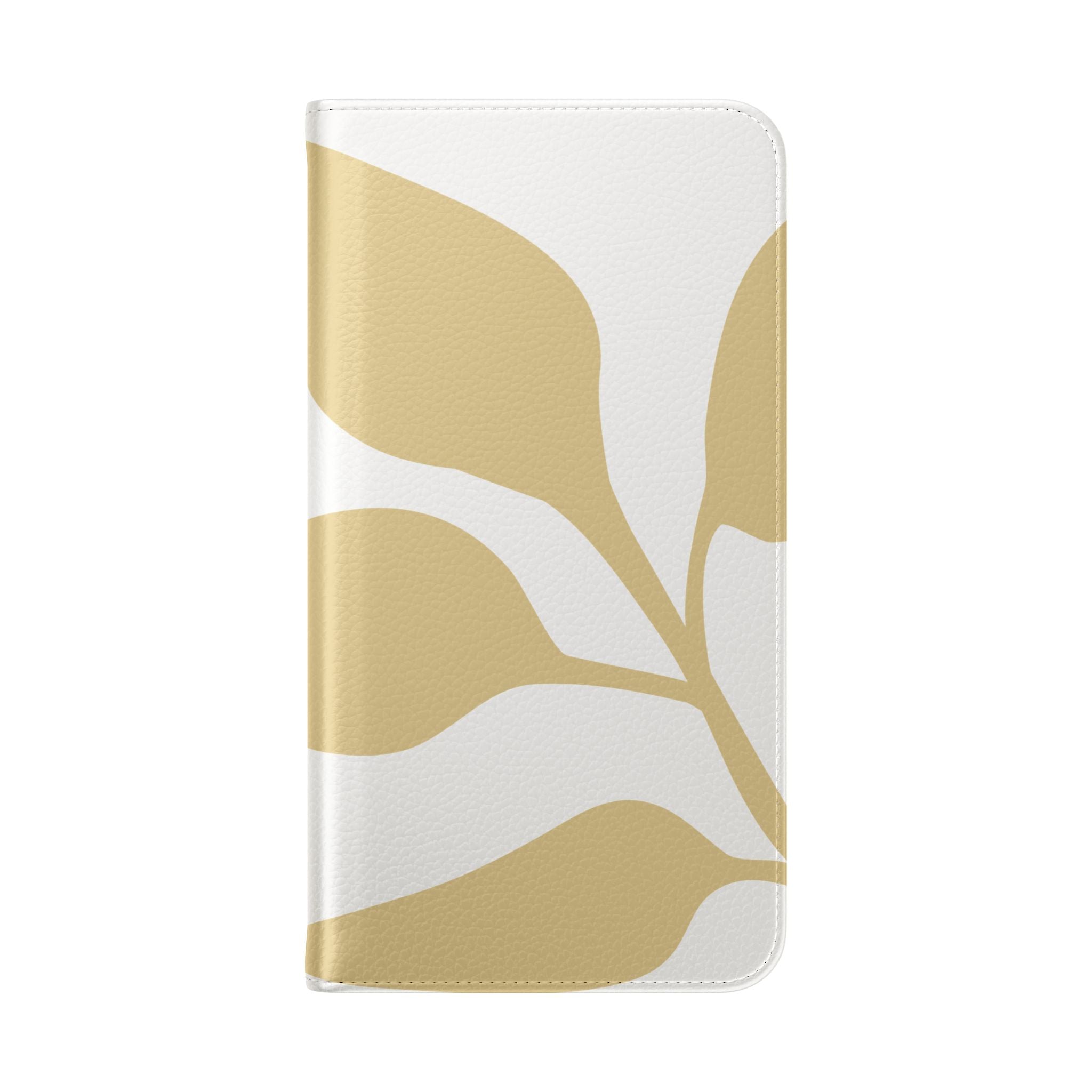 Botanical Leaf Flip Phone Case — Floral Wallet Flip Case with Card Slots