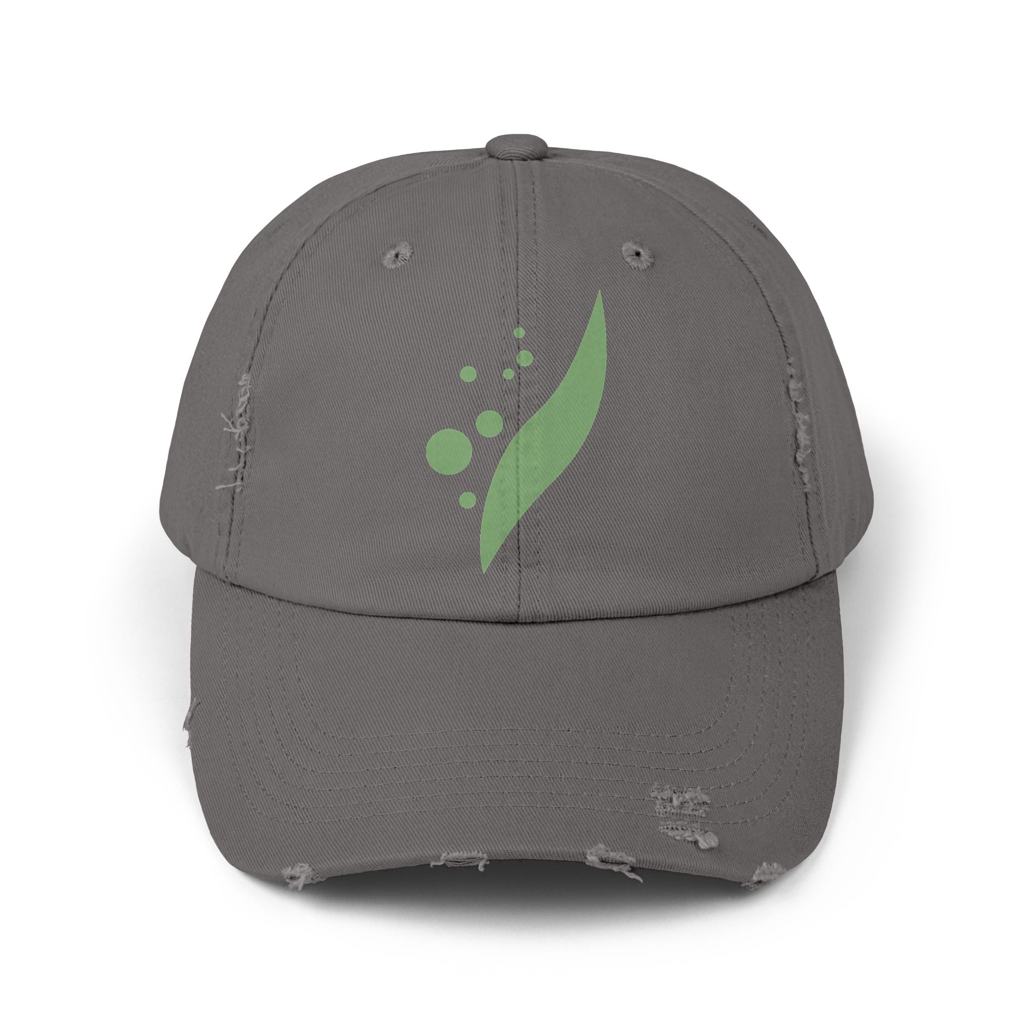 Distressed Leaf Logo Cap — Eco Minimalist Dad Hat