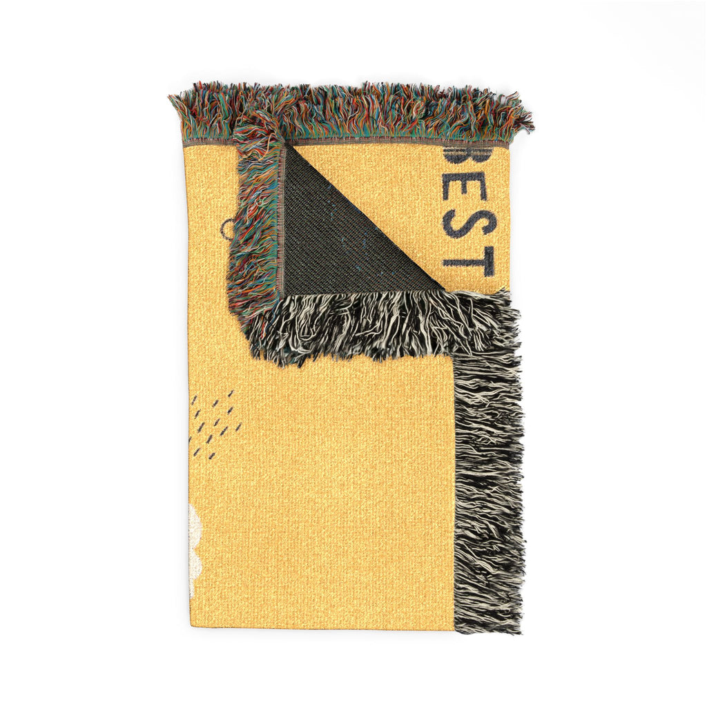 Best Friends Dog Woven Throw Blanket — Cute Paw Print & Pup Pattern