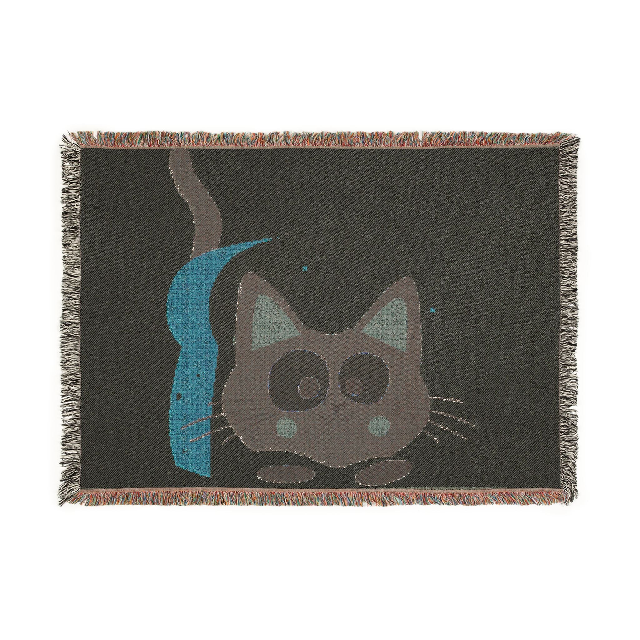 Cute Cat Woven Blanket - Playful Kitty Throw for Cat Lovers