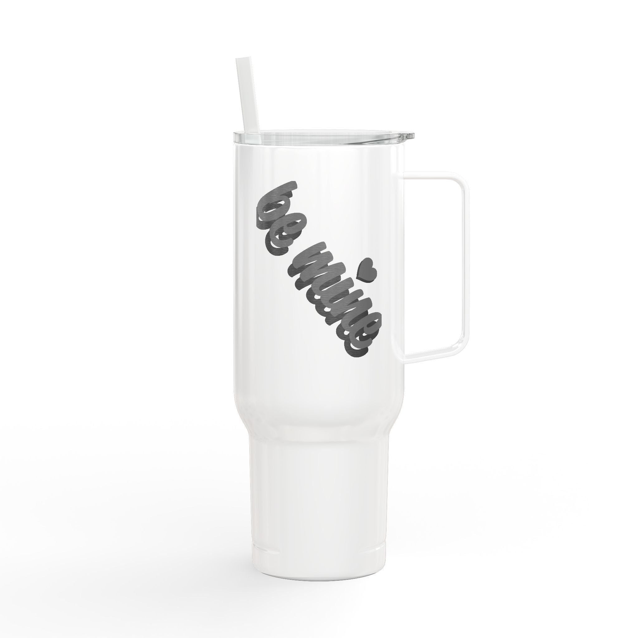 40oz Engraved Insulated Tumbler with Lid — 'Ice Vibes' Cool Script