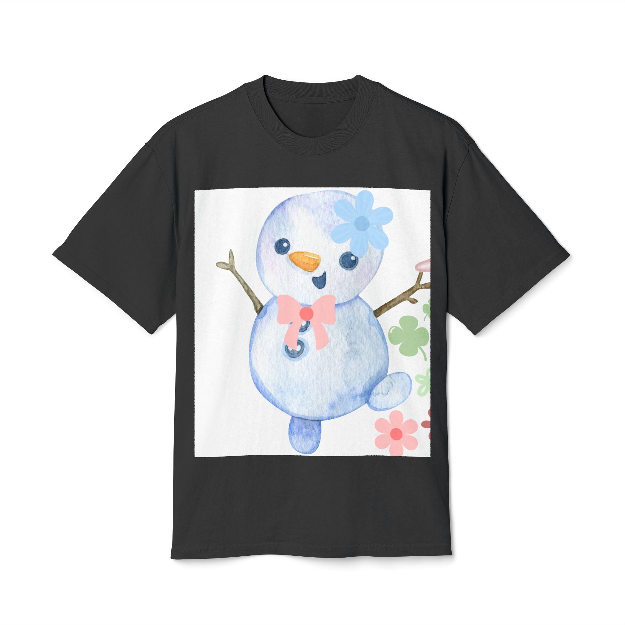 Cute Snowman & Penguin Graphic Tee — Winter Holiday Kids' Shirt