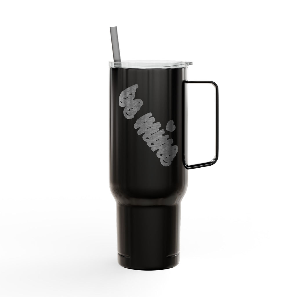 40oz Engraved Insulated Tumbler with Lid — 'Ice Vibes' Cool Script