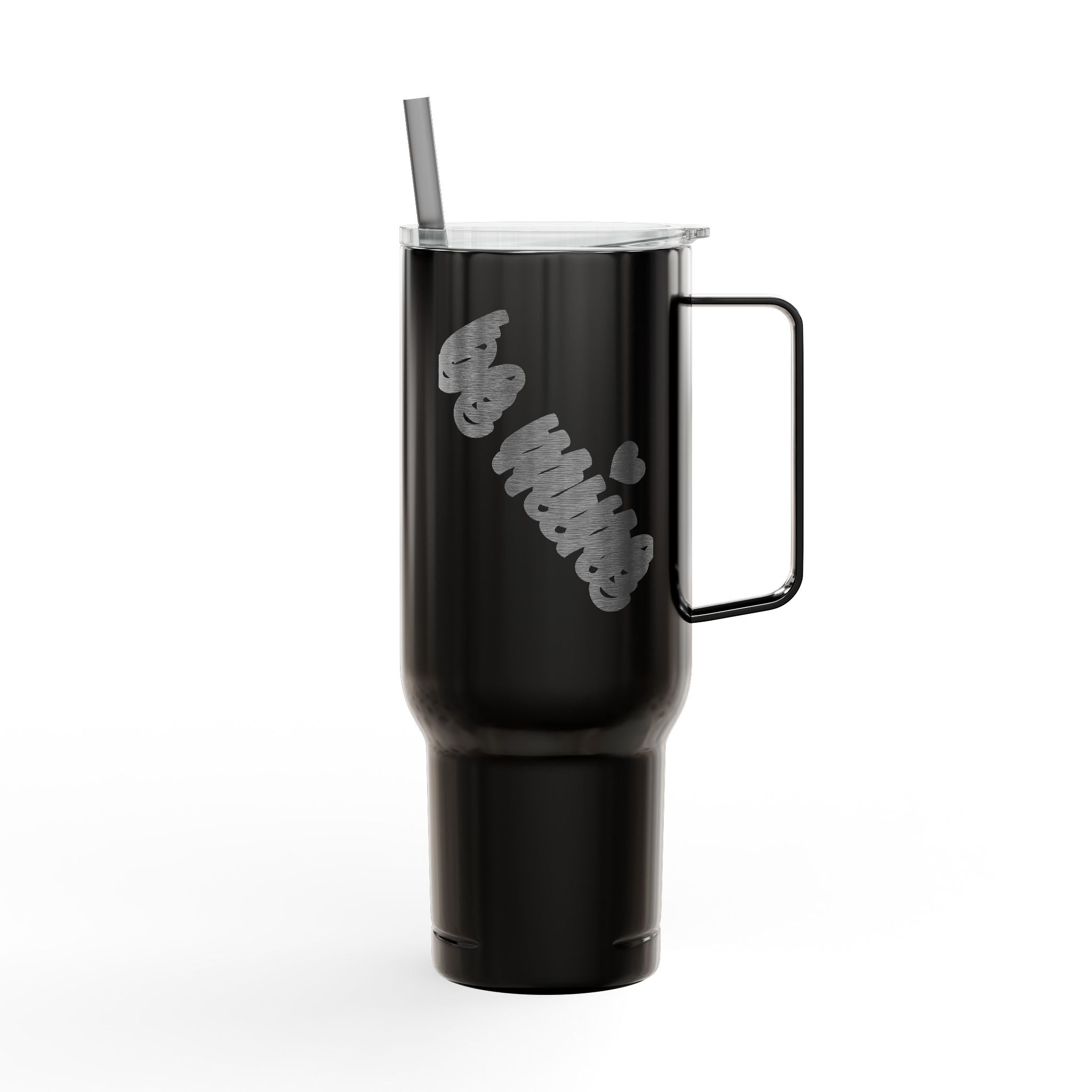 40oz Engraved Insulated Tumbler with Lid — 'Ice Vibes' Cool Script