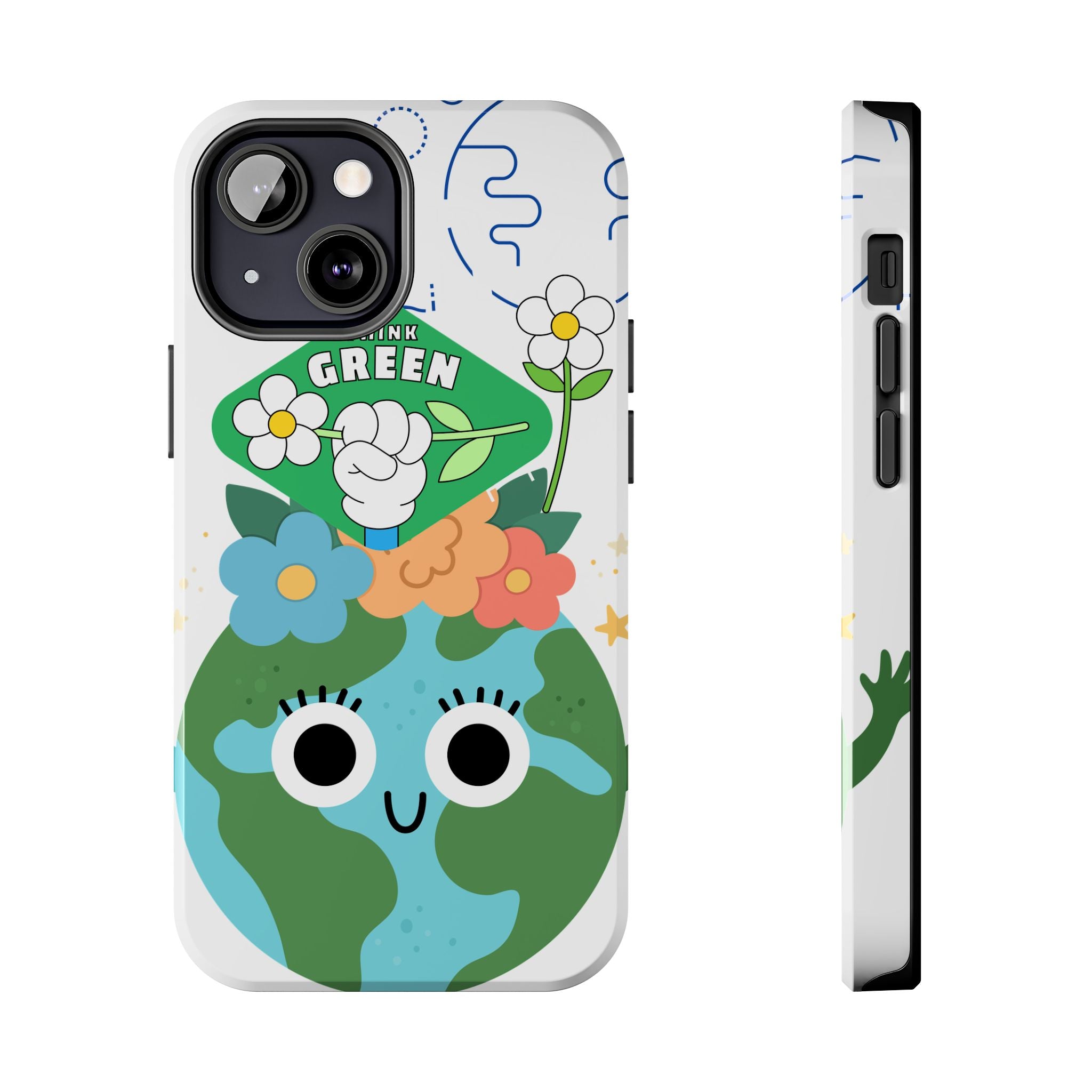 Eco Cute 'Think Green' Tough Phone Case — Earth Day Protective iPhone Cover