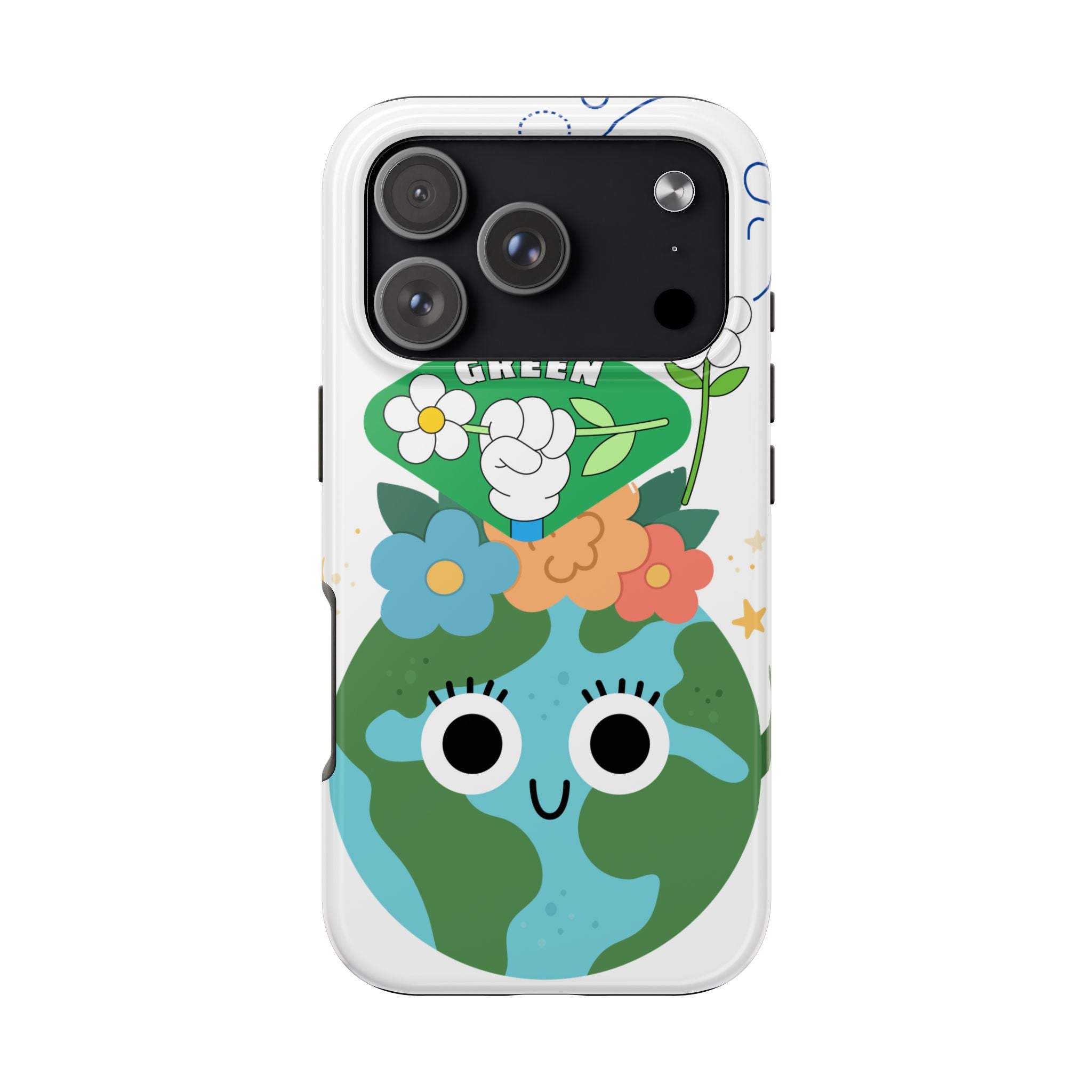 Eco Cute 'Think Green' Tough Phone Case — Earth Day Protective iPhone Cover