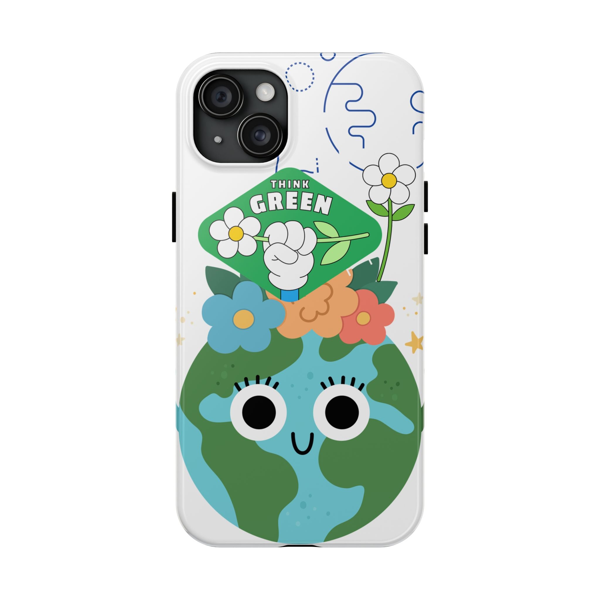 Eco Cute 'Think Green' Tough Phone Case — Earth Day Protective iPhone Cover