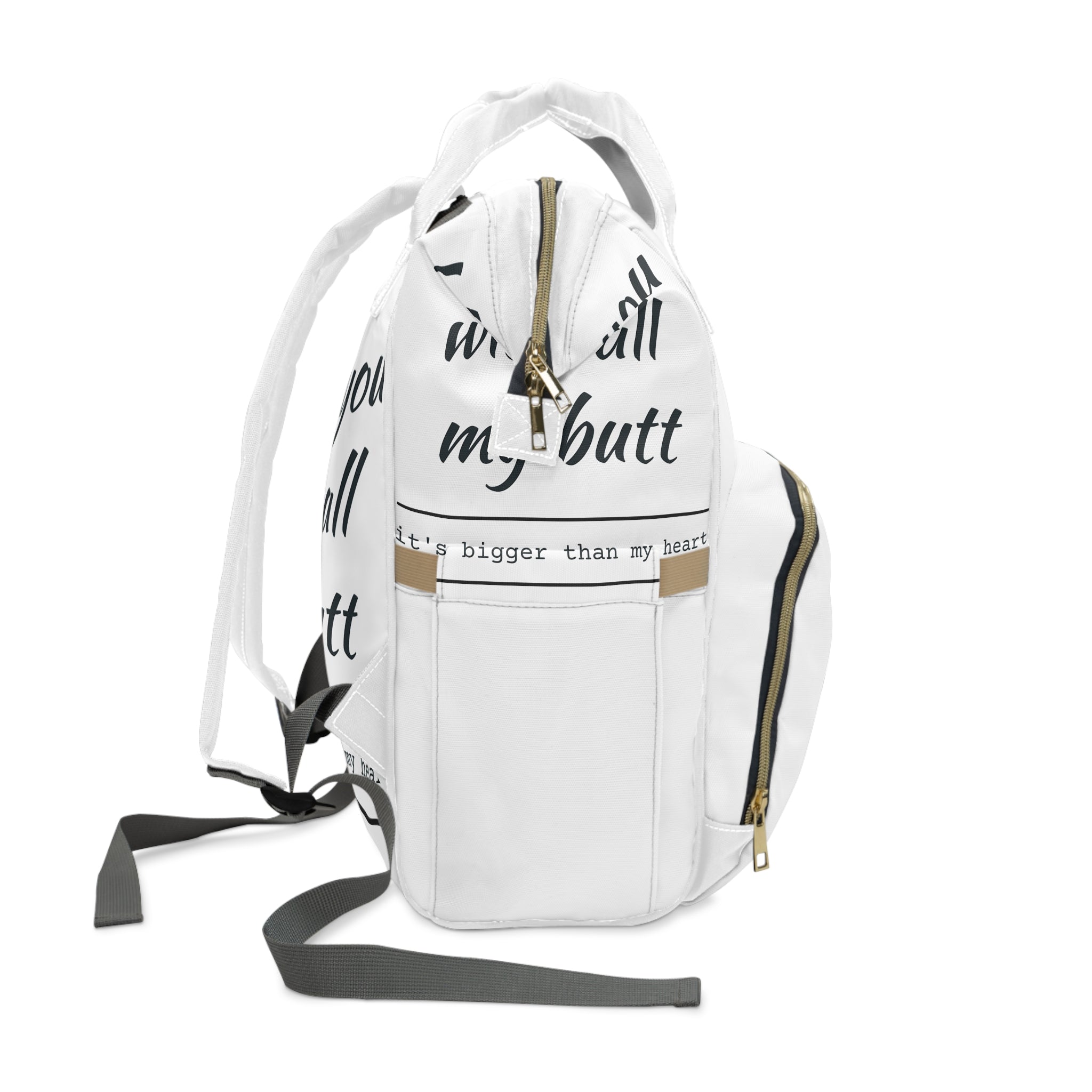 Diaper Backpack — “I Love You With All My Butt” Printed Baby Changing Bag