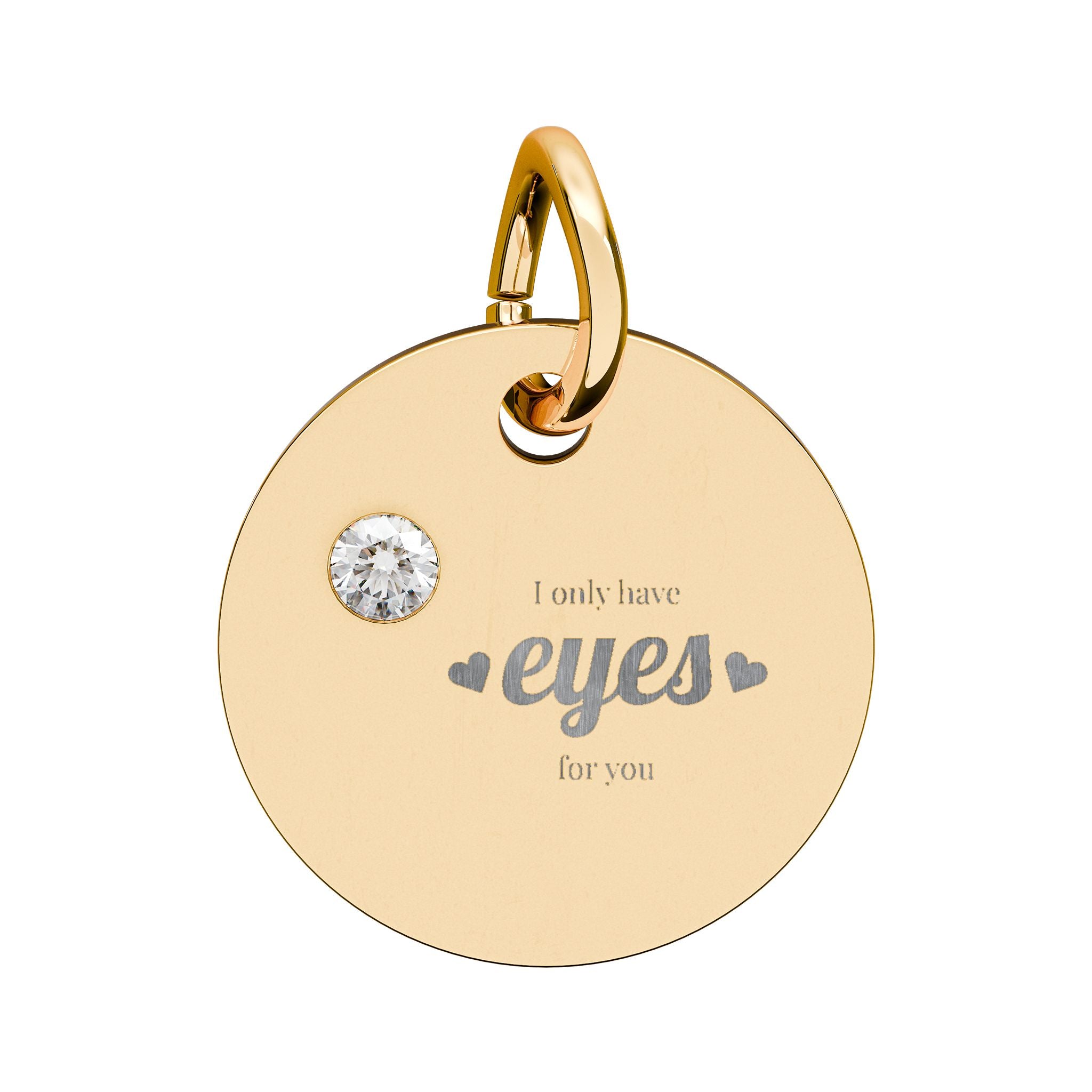 Engravable Birthstone Circle Charm — Personalized Initial/Name Pendant