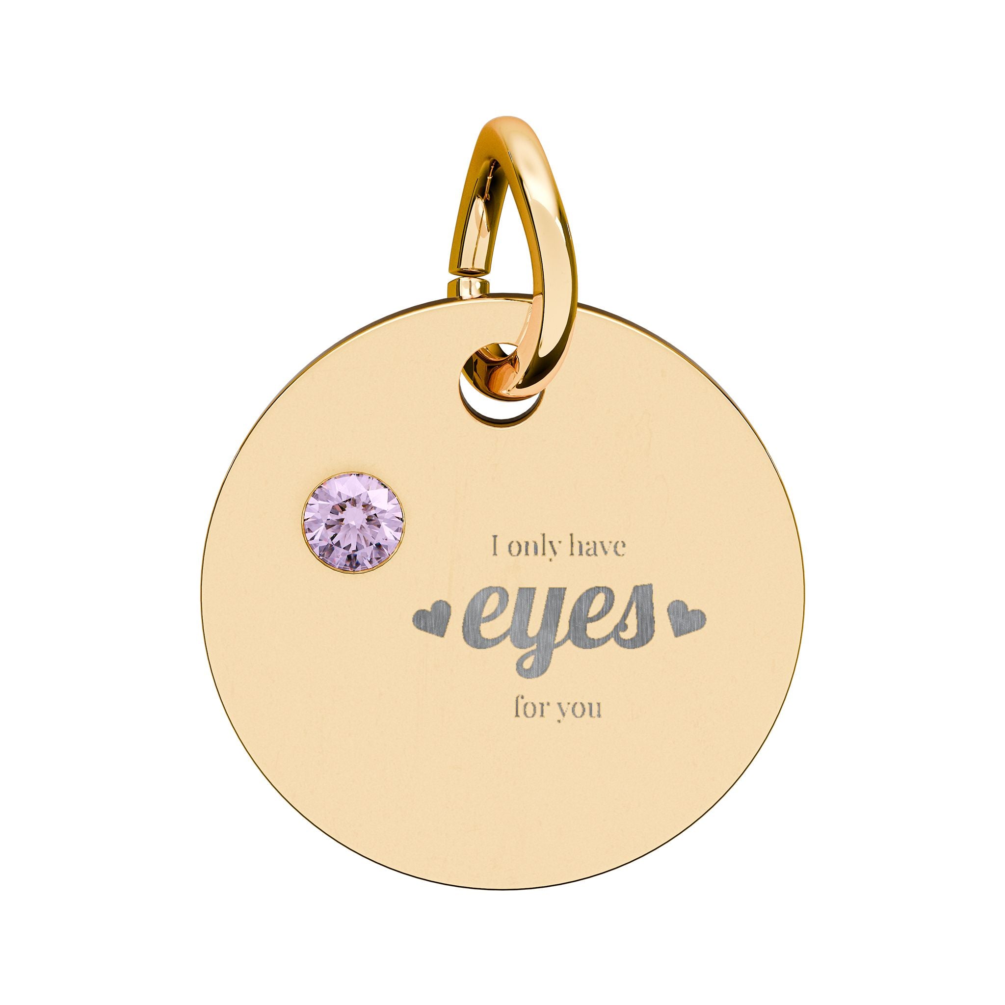 Engravable Birthstone Circle Charm — Personalized Initial/Name Pendant