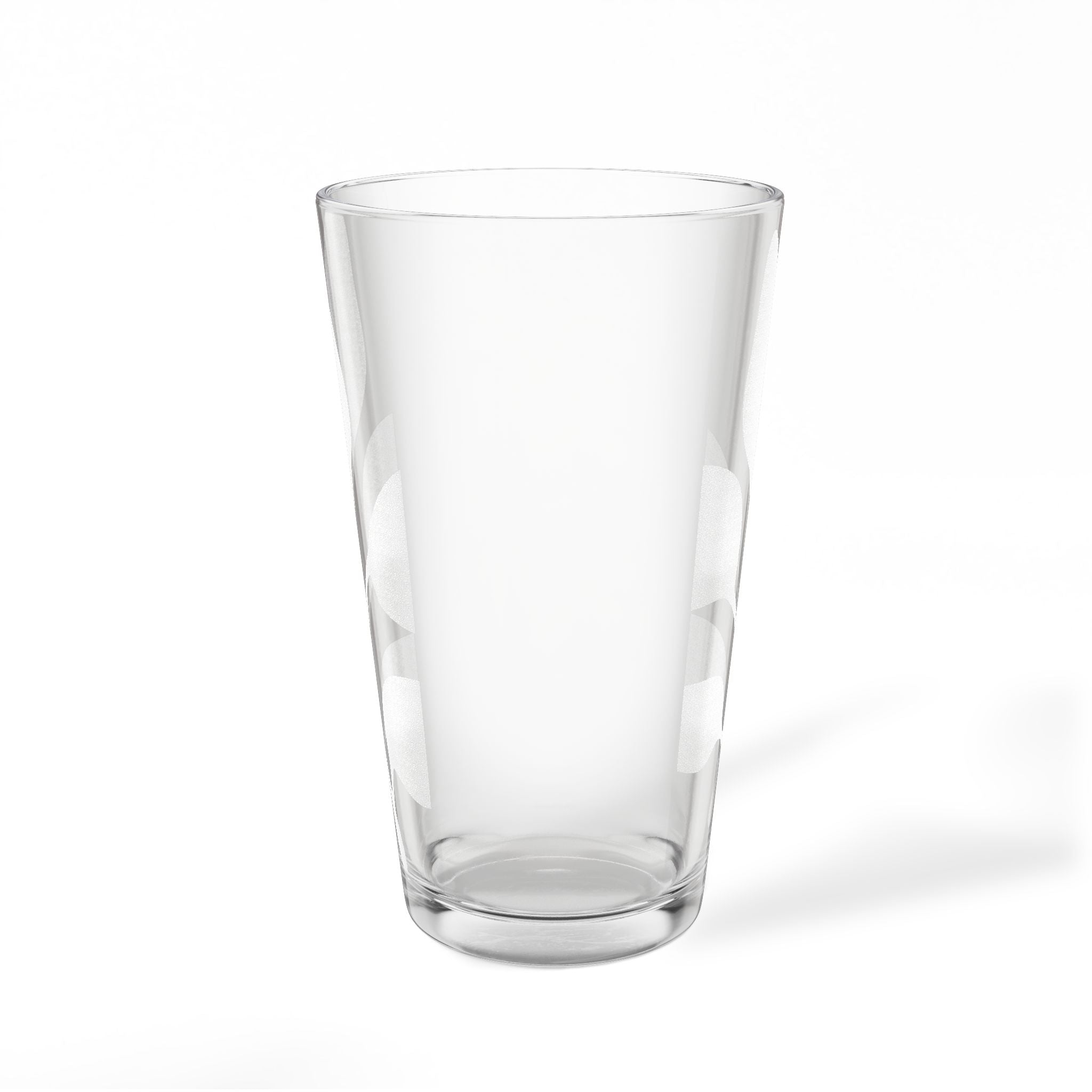 Engraved 16oz Pint Glass — Botanical Leaf Design, Etched Mixing Glass
