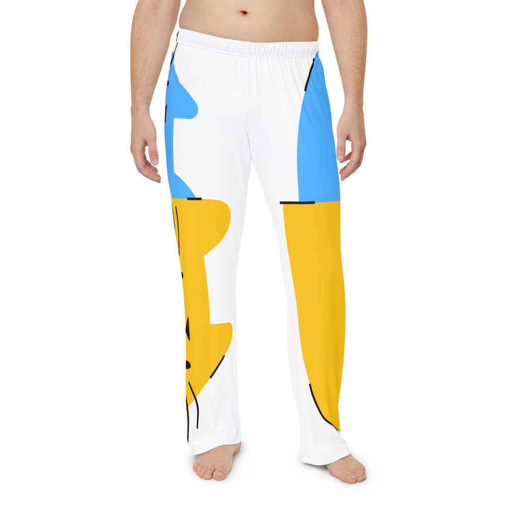 Cute Cat Pattern Pajama Pants — Cozy Graphic Sleepwear for Men