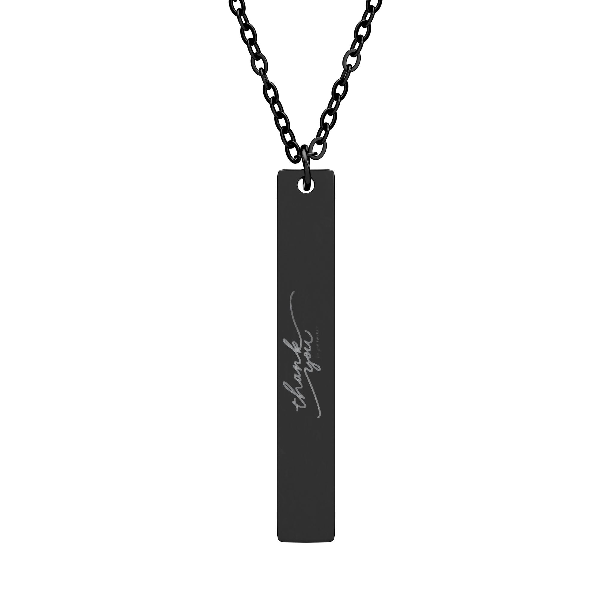 Engravable Vertical Bar Necklace — Personalized Minimalist Pendant