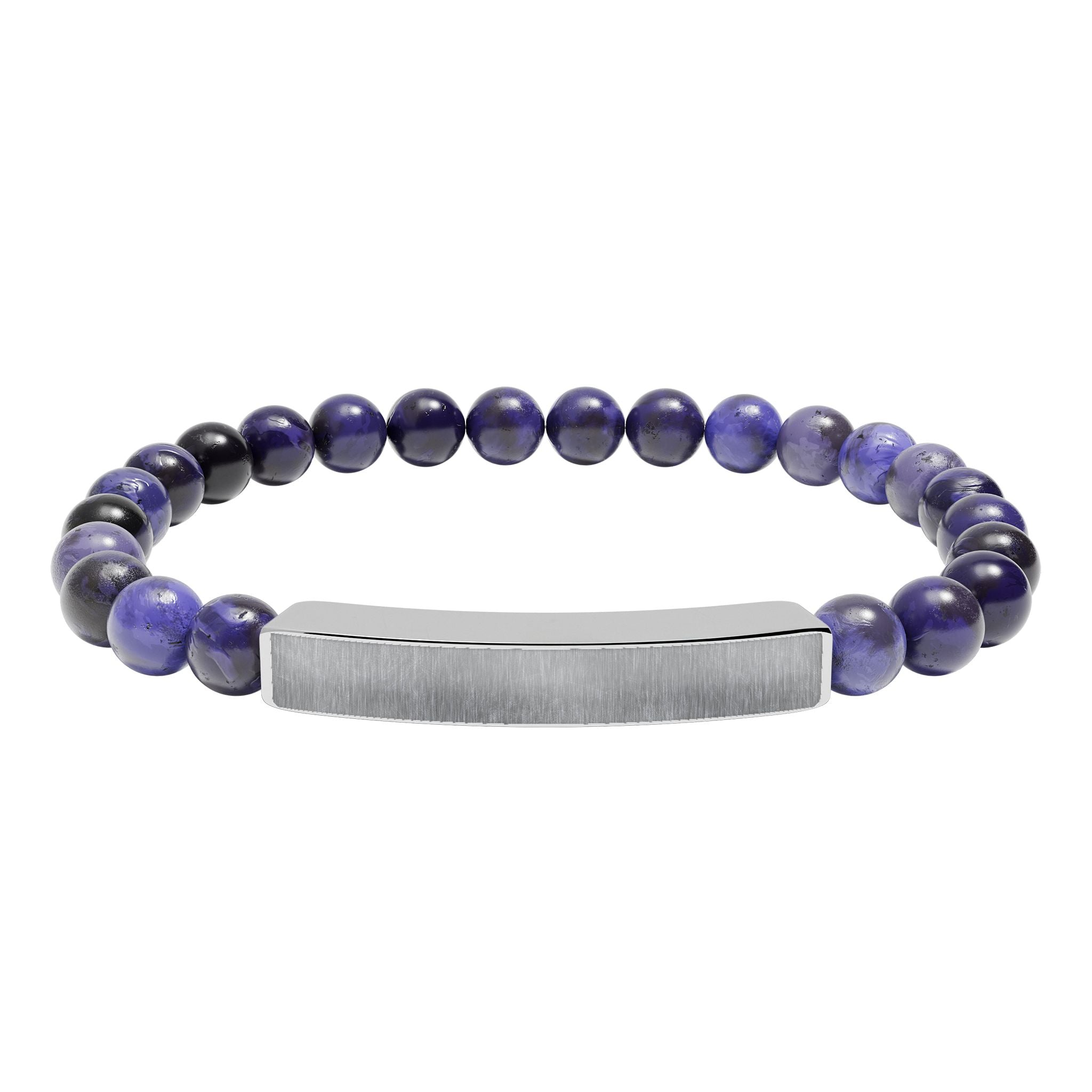 Engravable Natural Stone Stretch Bar Bracelet