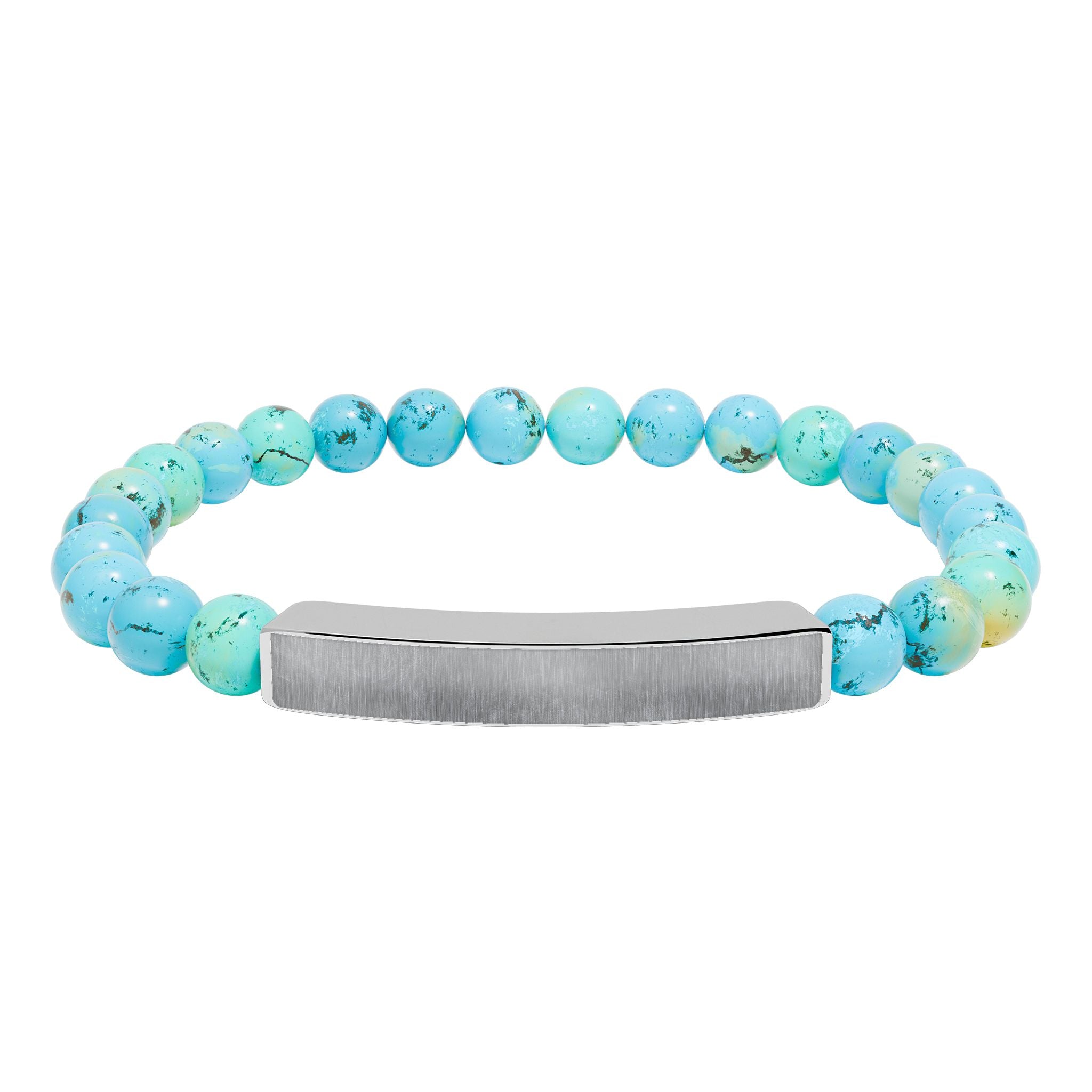 Engravable Natural Stone Stretch Bar Bracelet