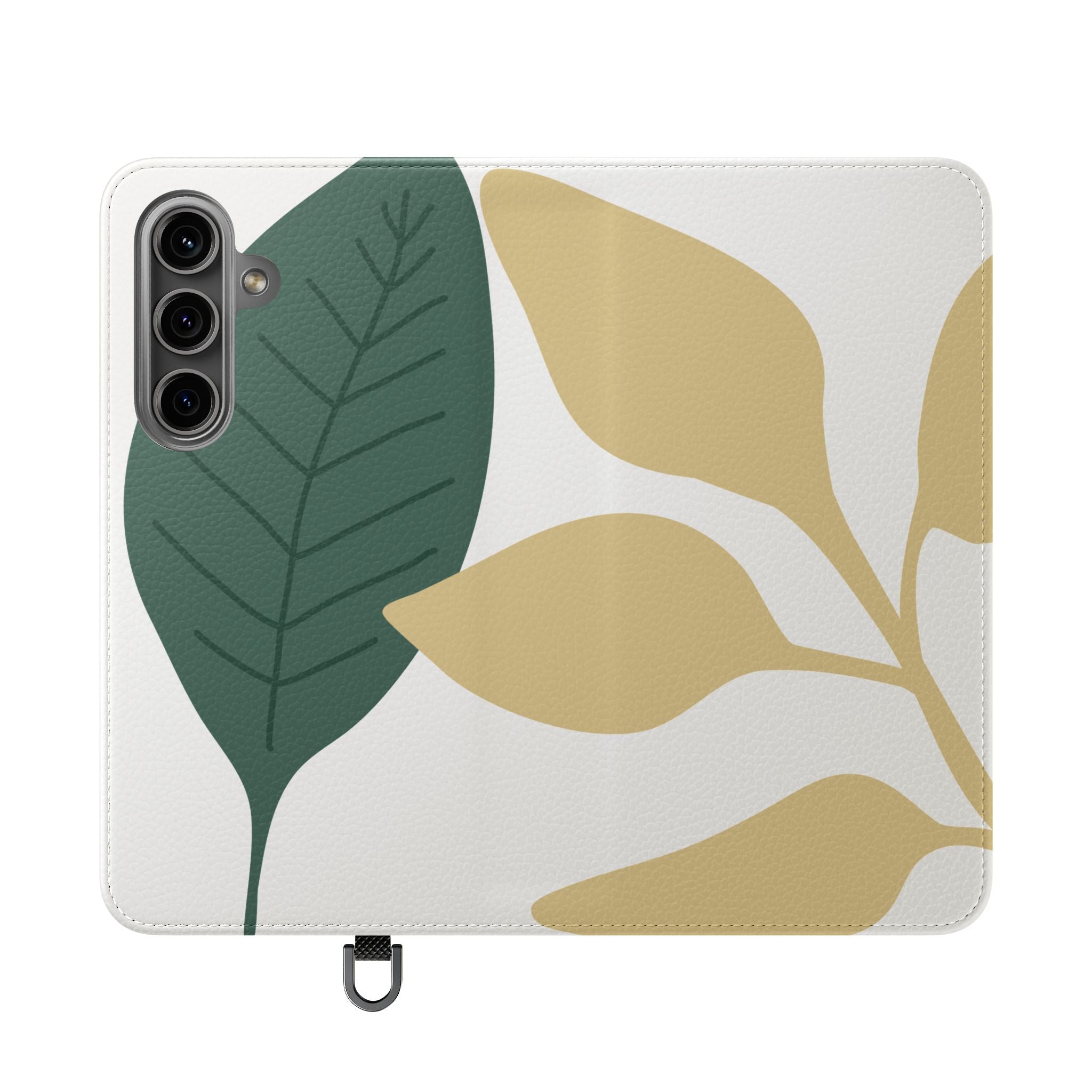 Botanical Leaf Flip Phone Case — Floral Wallet Flip Case with Card Slots