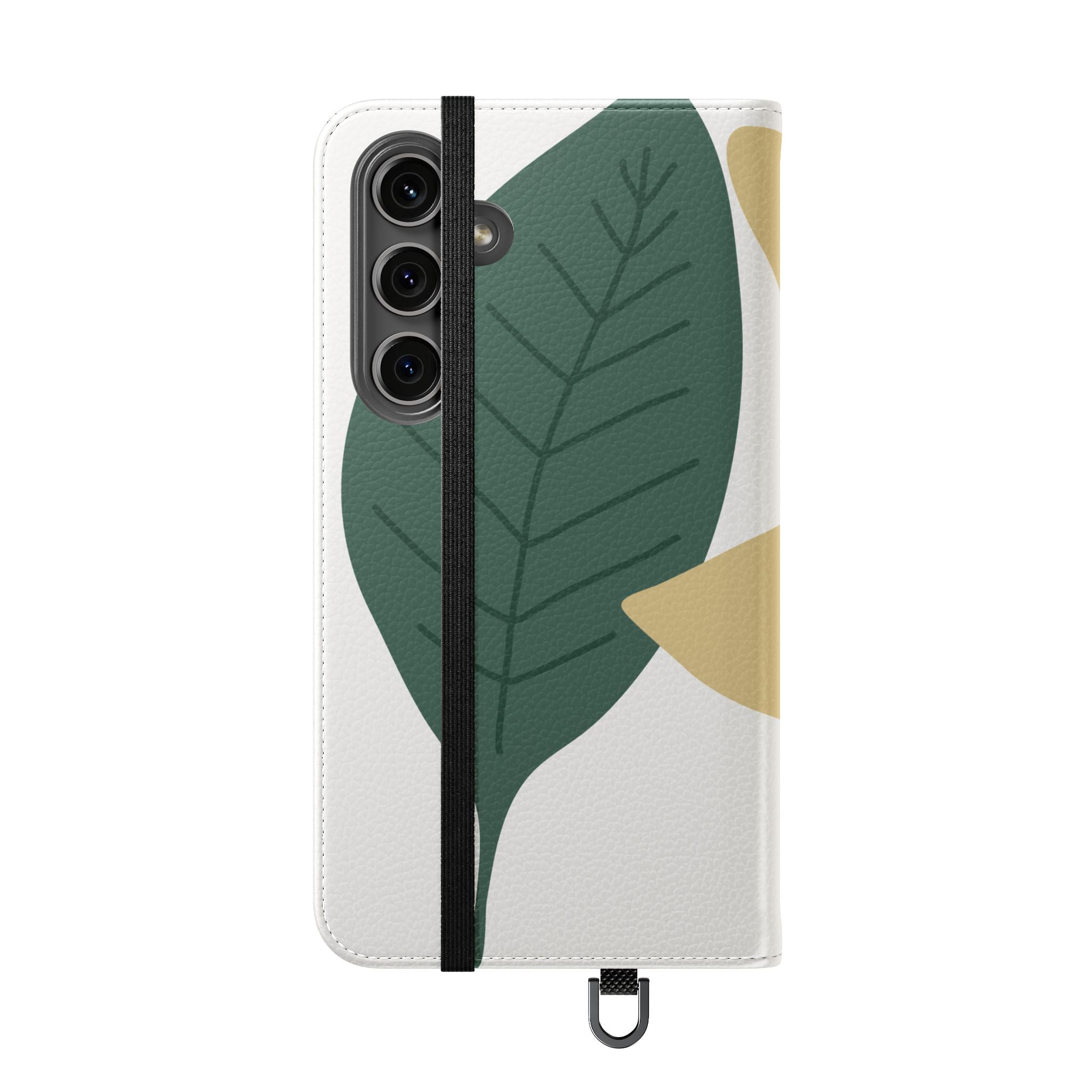 Botanical Leaf Flip Phone Case — Floral Wallet Flip Case with Card Slots