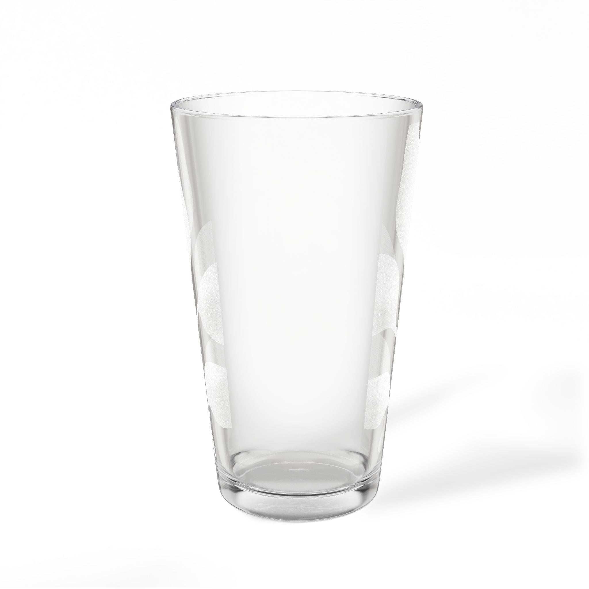 Engraved 16oz Pint Glass — Botanical Leaf Design, Etched Mixing Glass