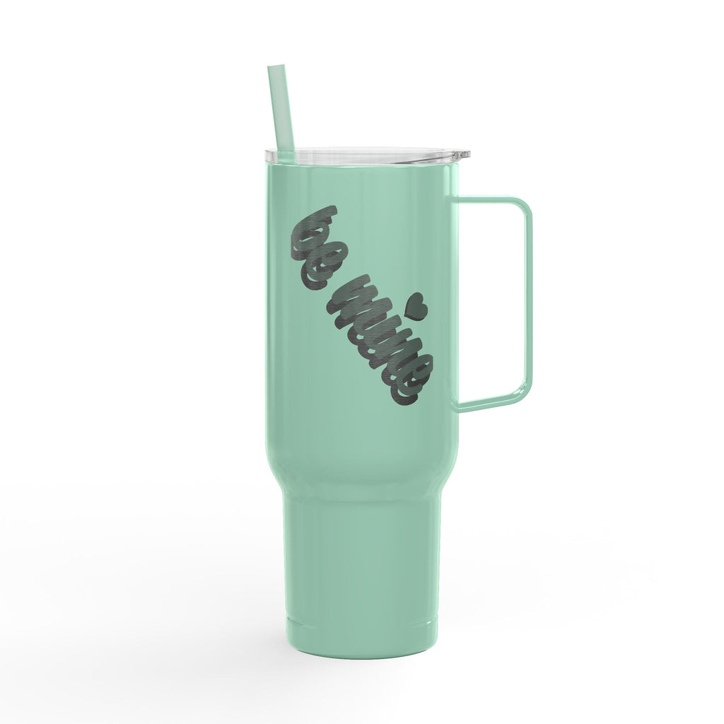 40oz Engraved Insulated Tumbler with Lid — 'Ice Vibes' Cool Script