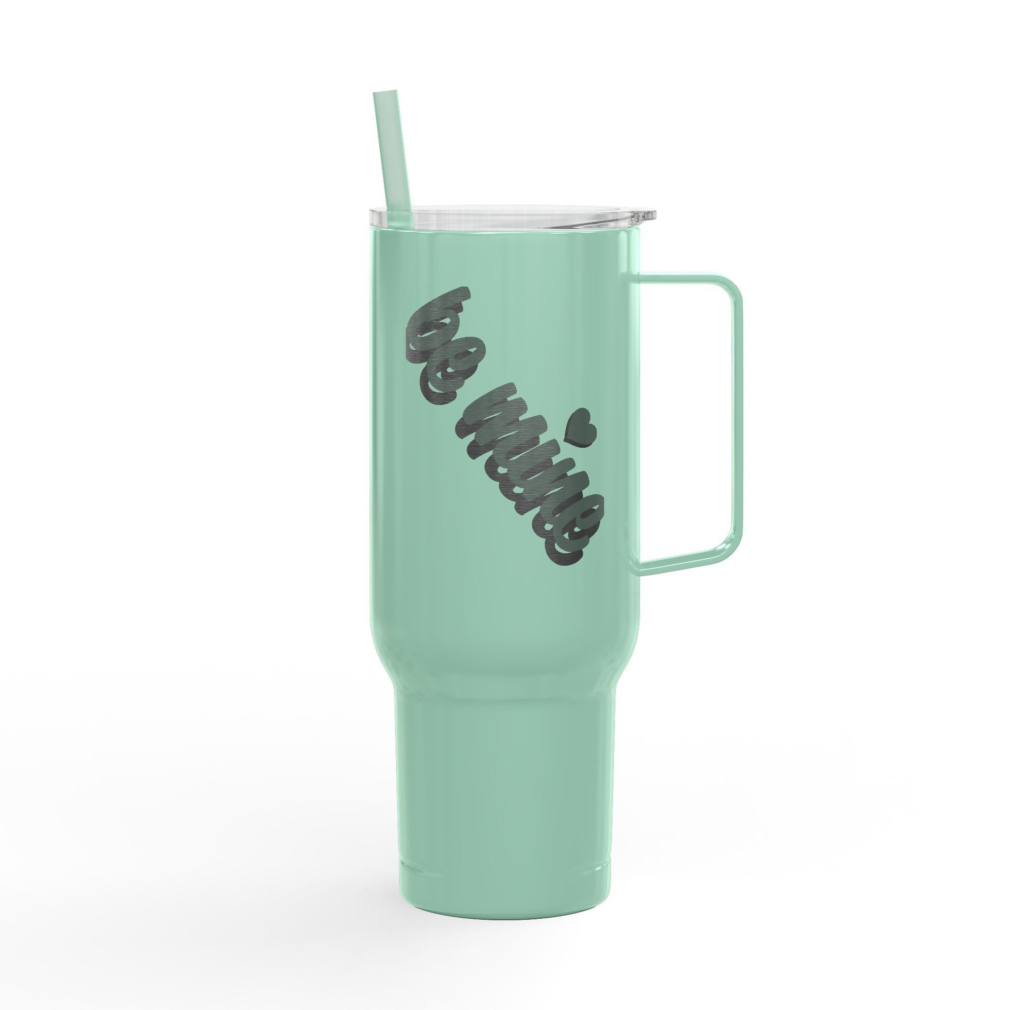 40oz Engraved Insulated Tumbler with Lid — 'Ice Vibes' Cool Script