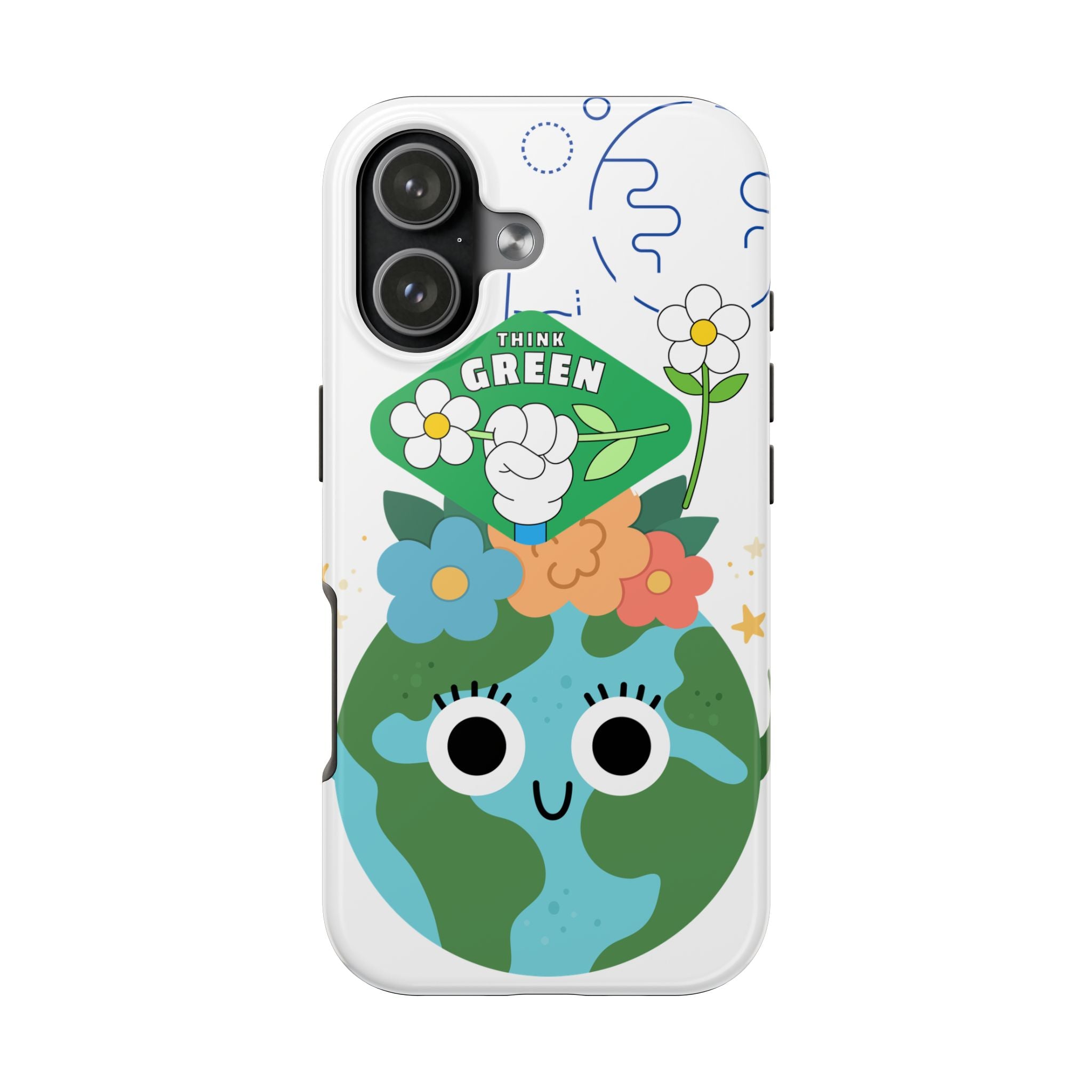 Eco Cute 'Think Green' Tough Phone Case — Earth Day Protective iPhone Cover