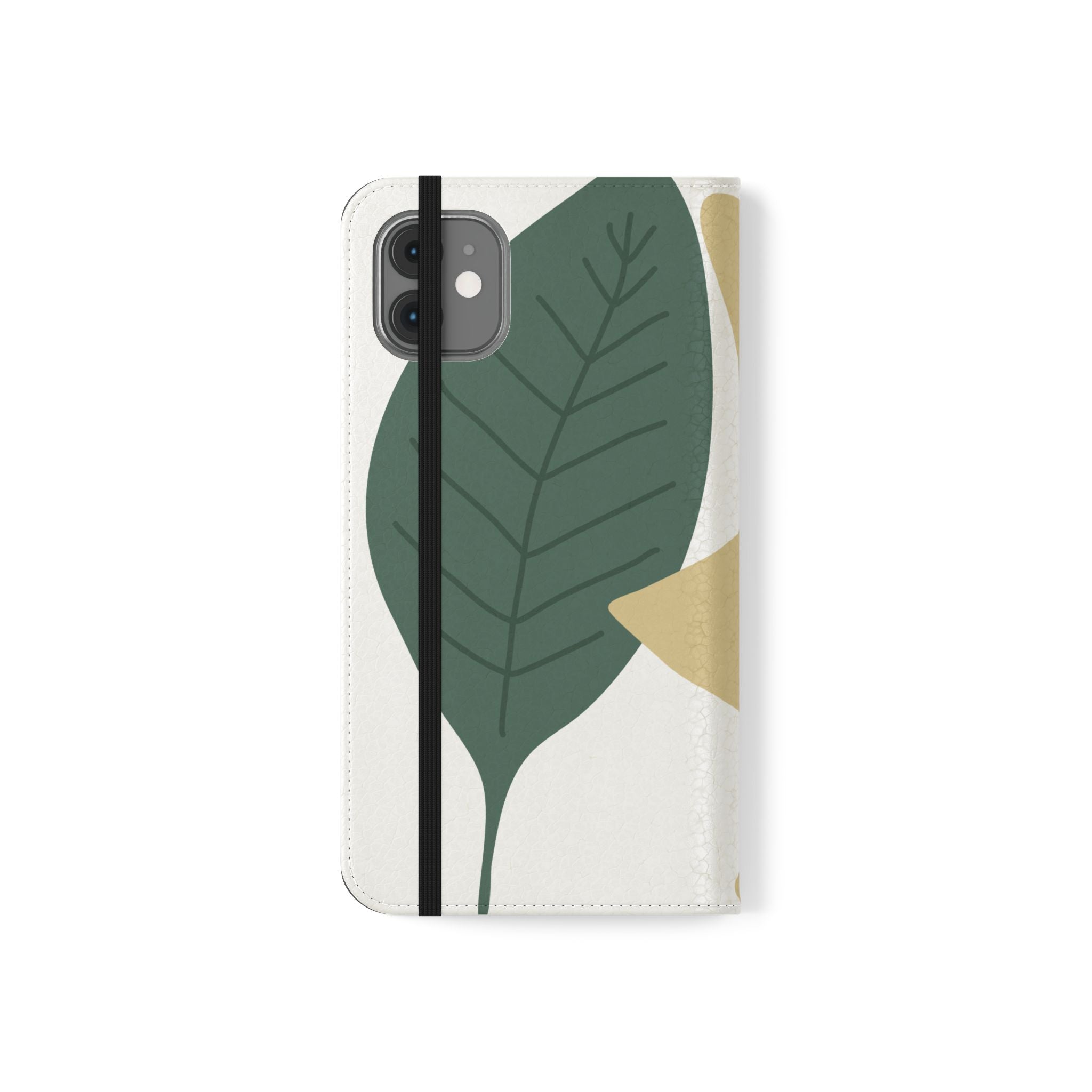 Botanical Leaf Flip Phone Case — Floral Wallet Flip Case with Card Slots